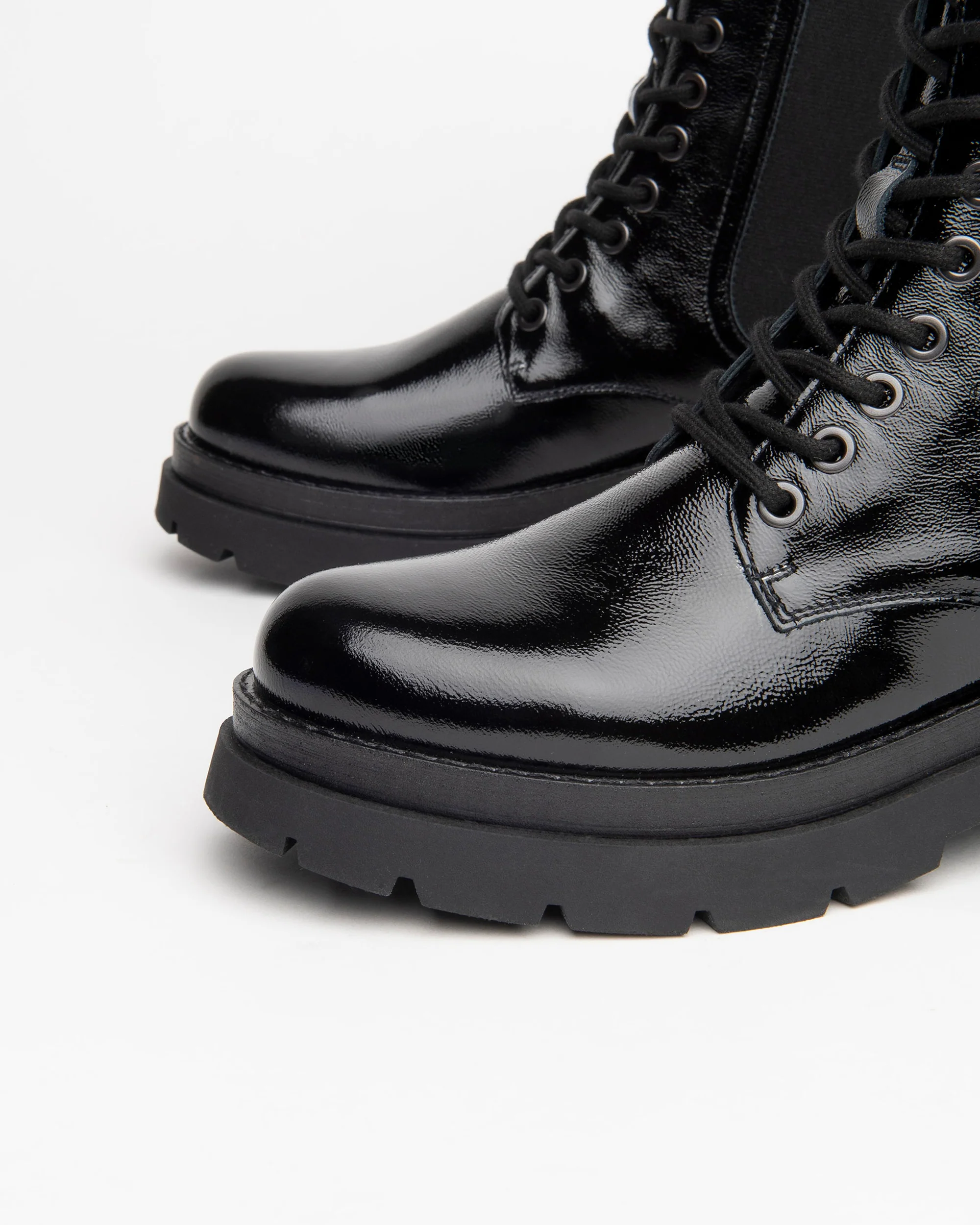 Women’s Patent Combat Boots - Image 3