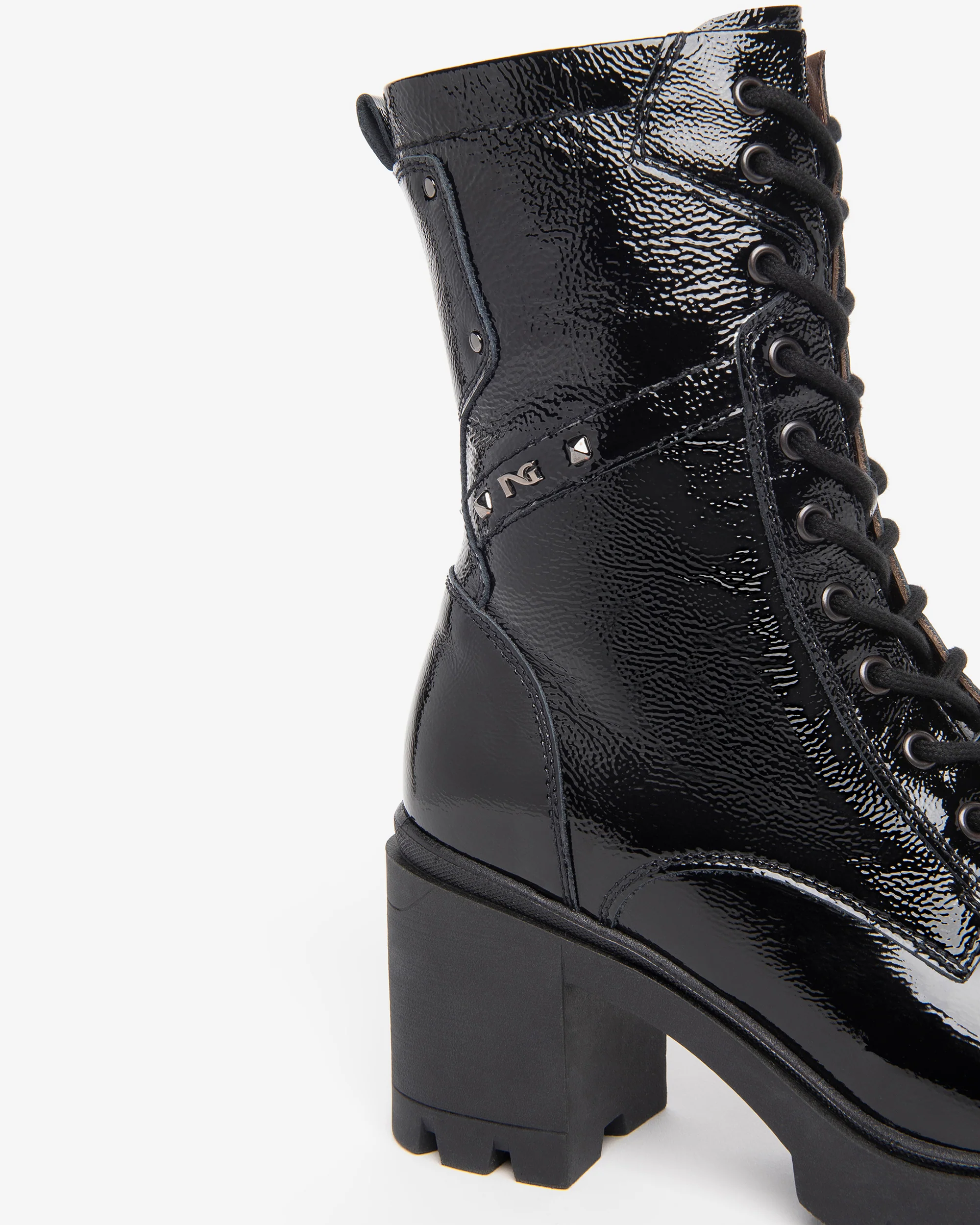 Women’s Patent Combat Boots - Image 4