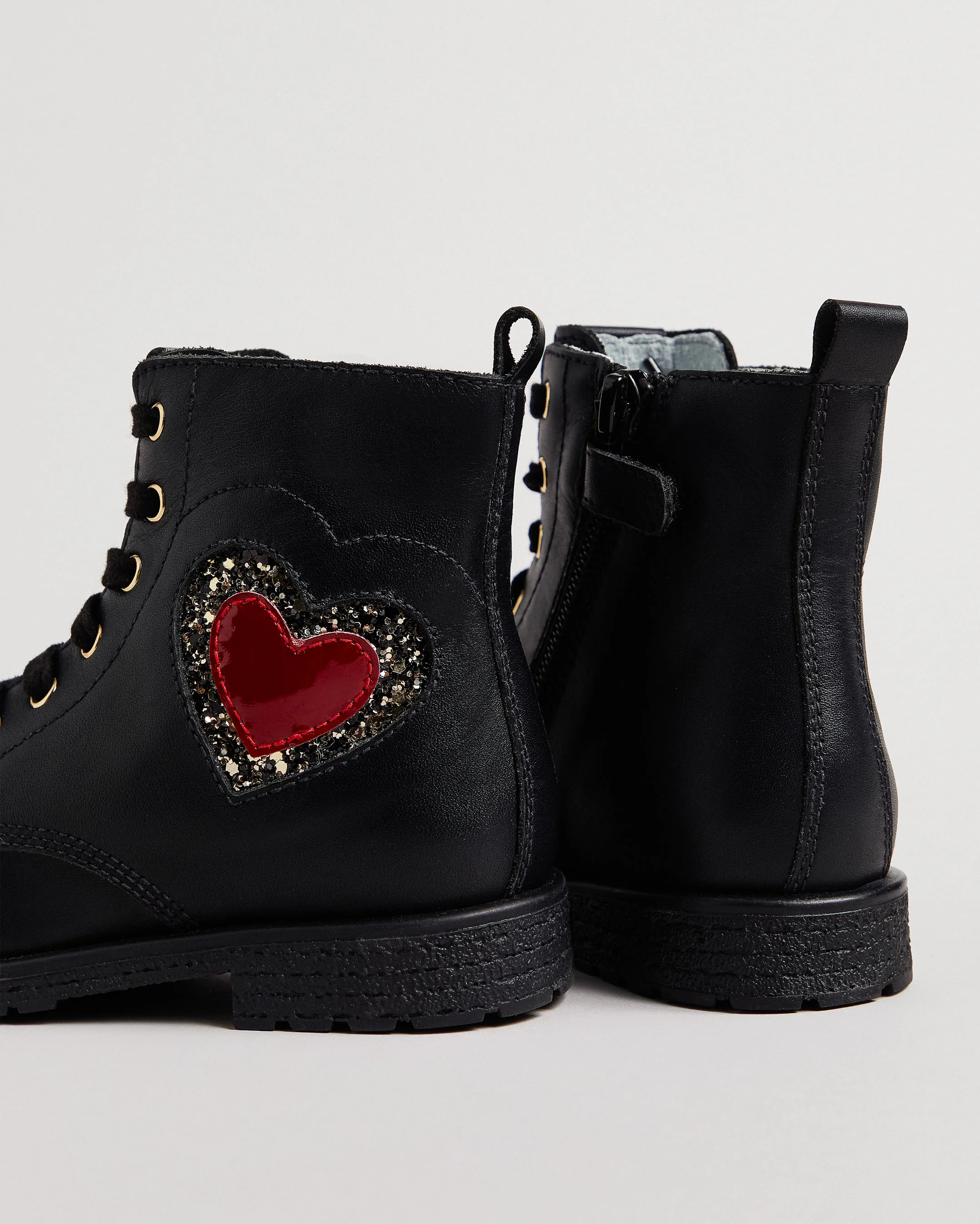 Junior Leather and Technical Fabric Combat Boots for Girls - Image 3