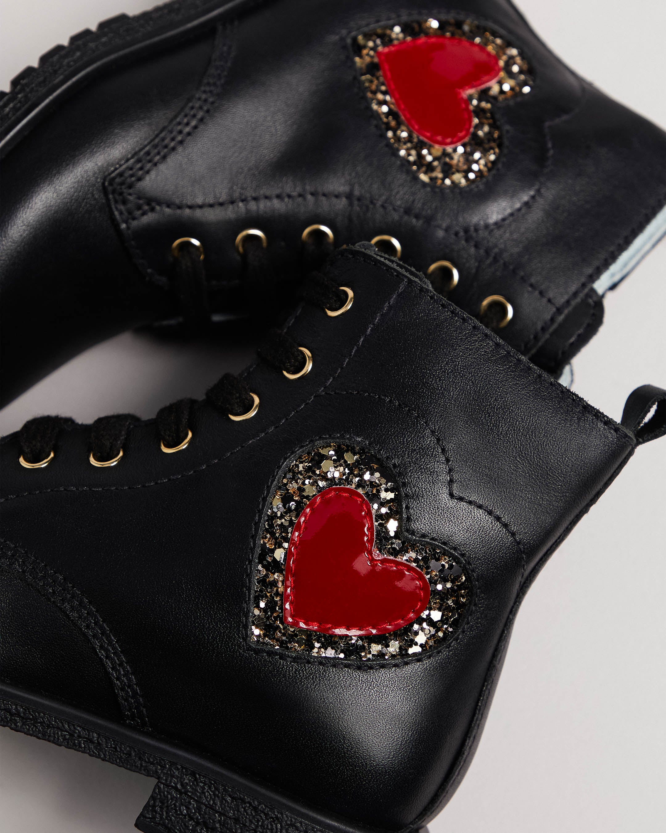 Junior Leather and Technical Fabric Combat Boots for Girls - Image 4