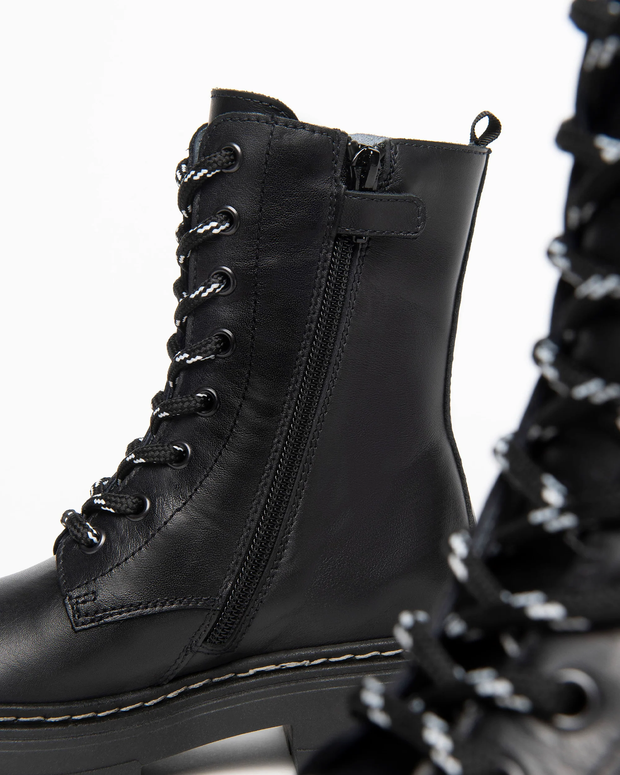 Teen Girls’ Leather Combat Boots - Image 3