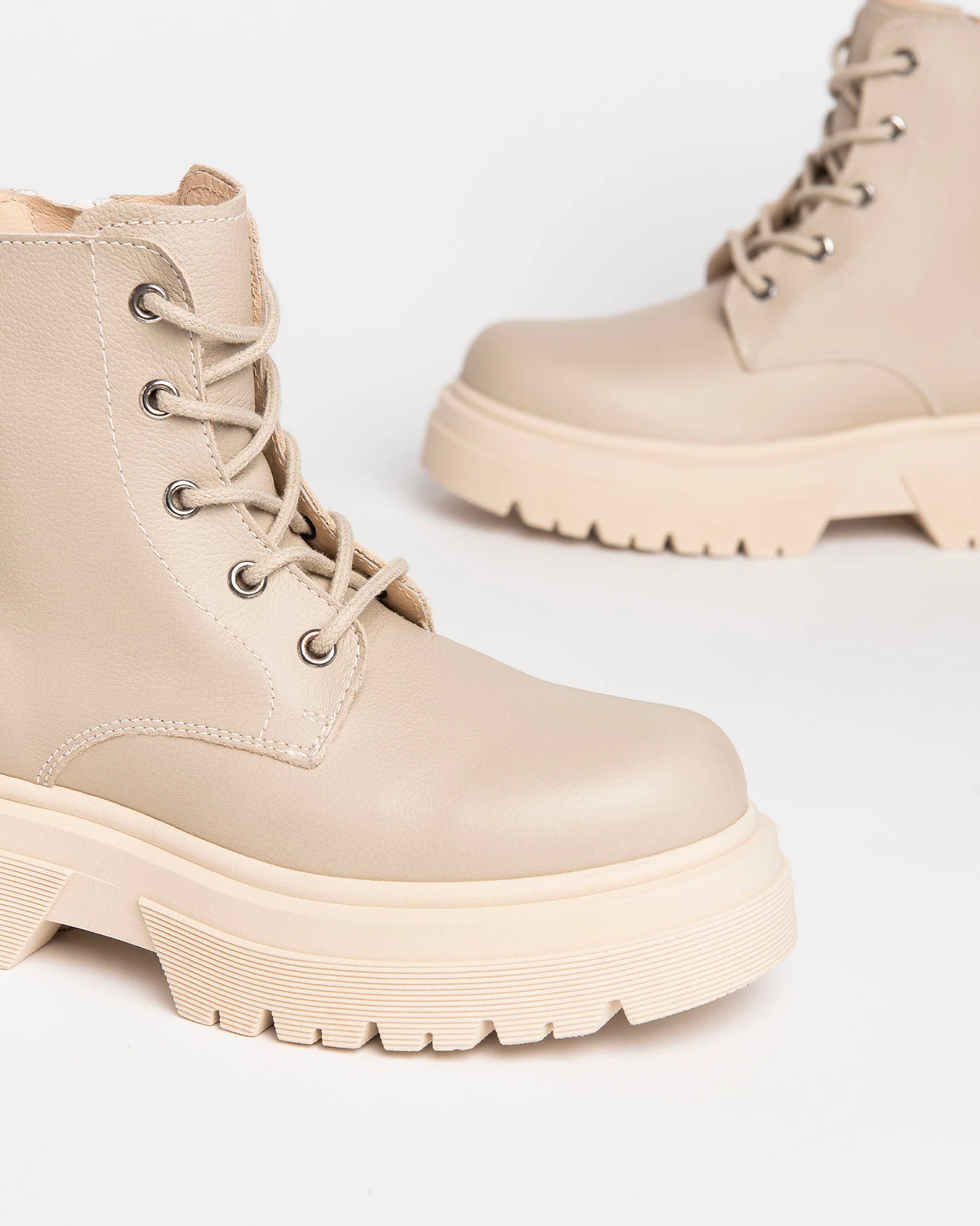 Teen Girls’ Leather Combat Boots - Image 3