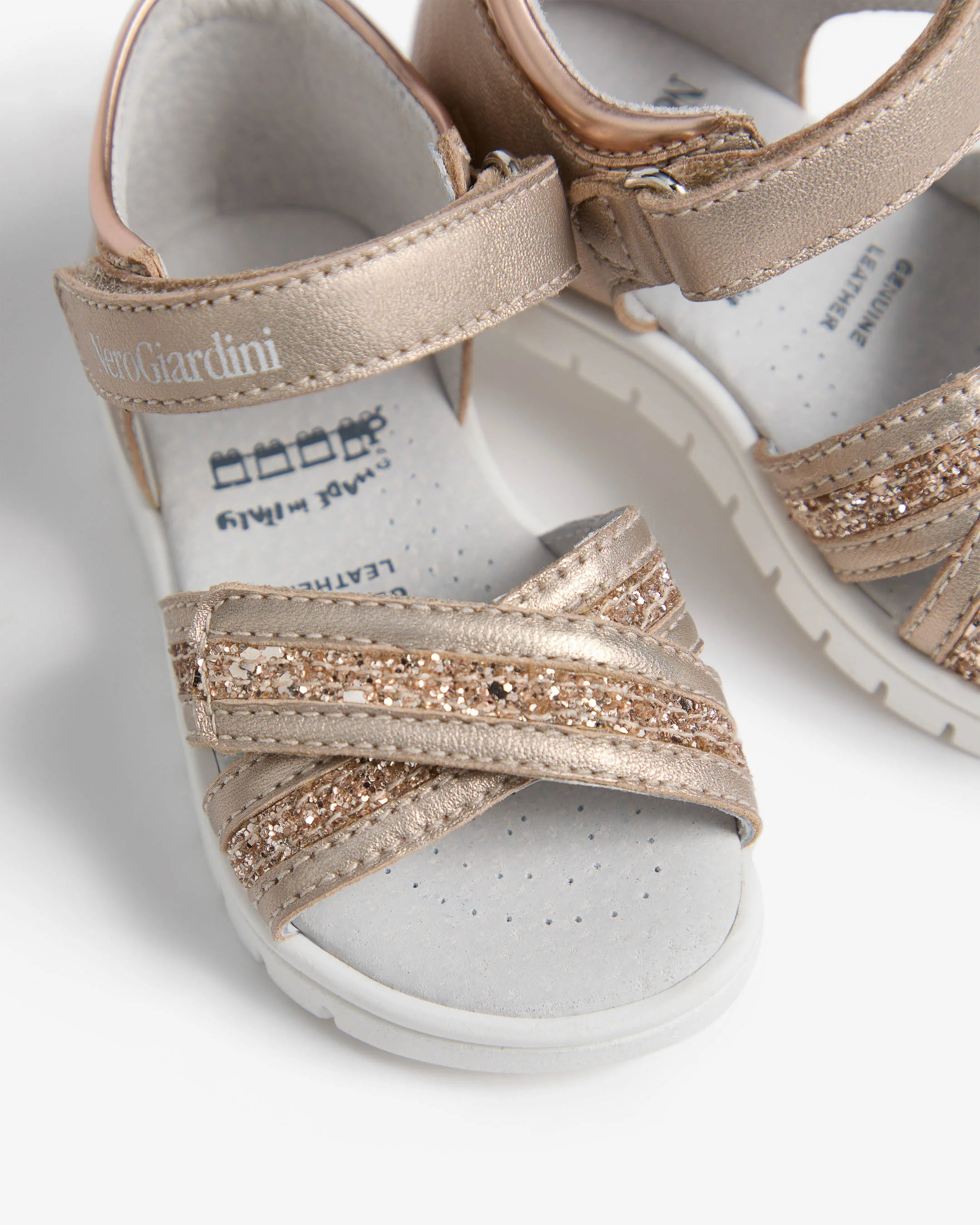 Junior Technical Fabric and Leather Sandals for Girls - Image 4