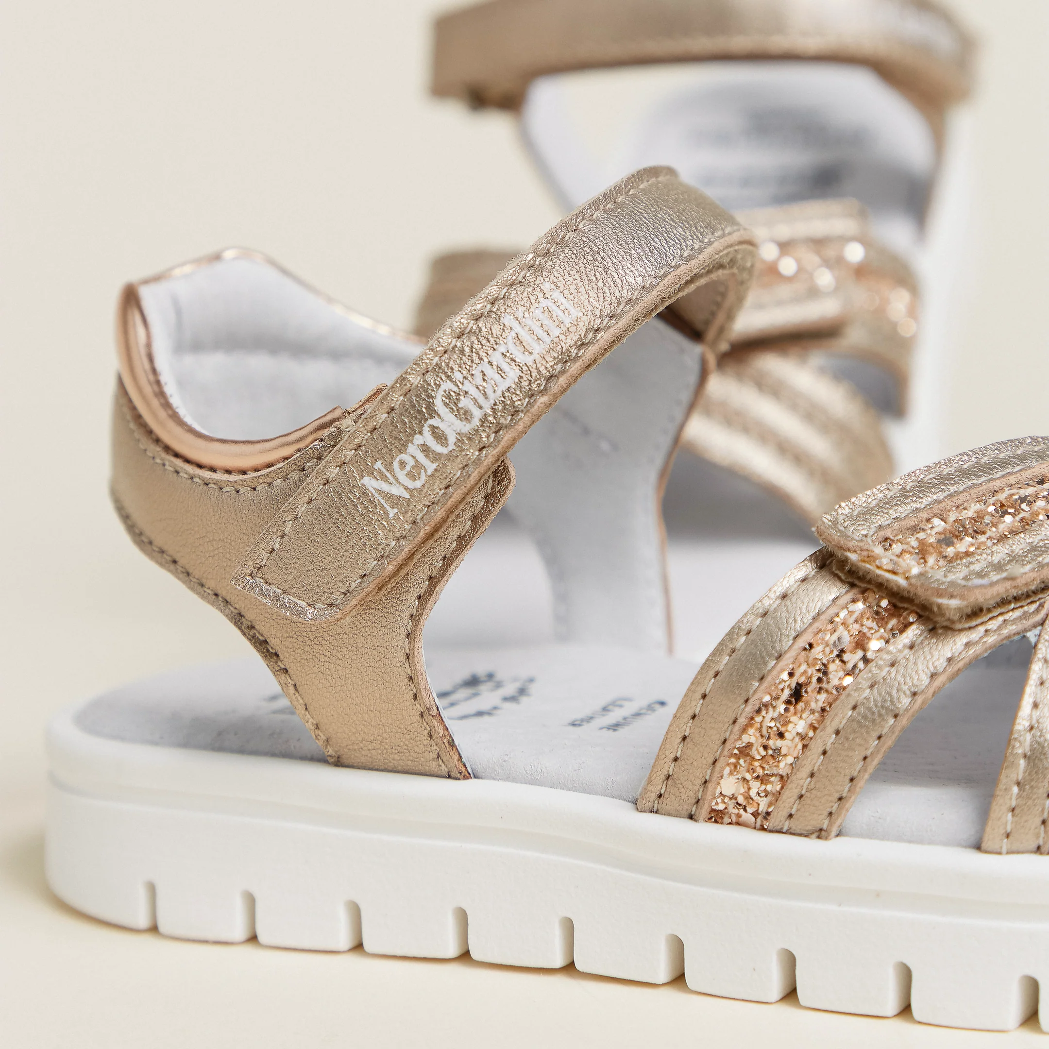 Junior Technical Fabric and Leather Sandals for Girls - Image 4