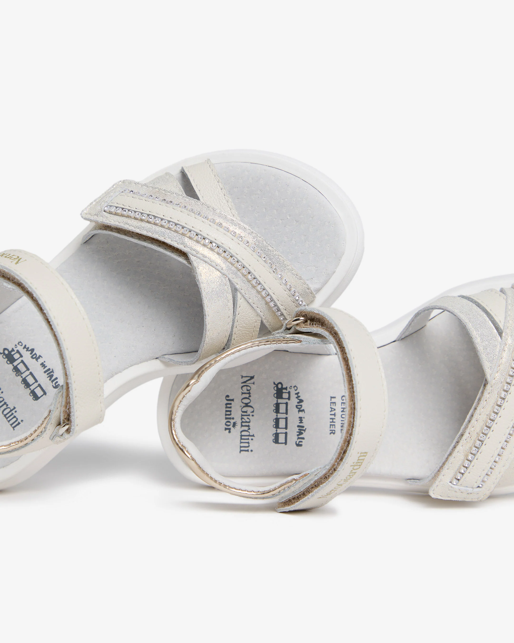 Junior Leather and Technical Fabric Sandals for Girls - Image 4