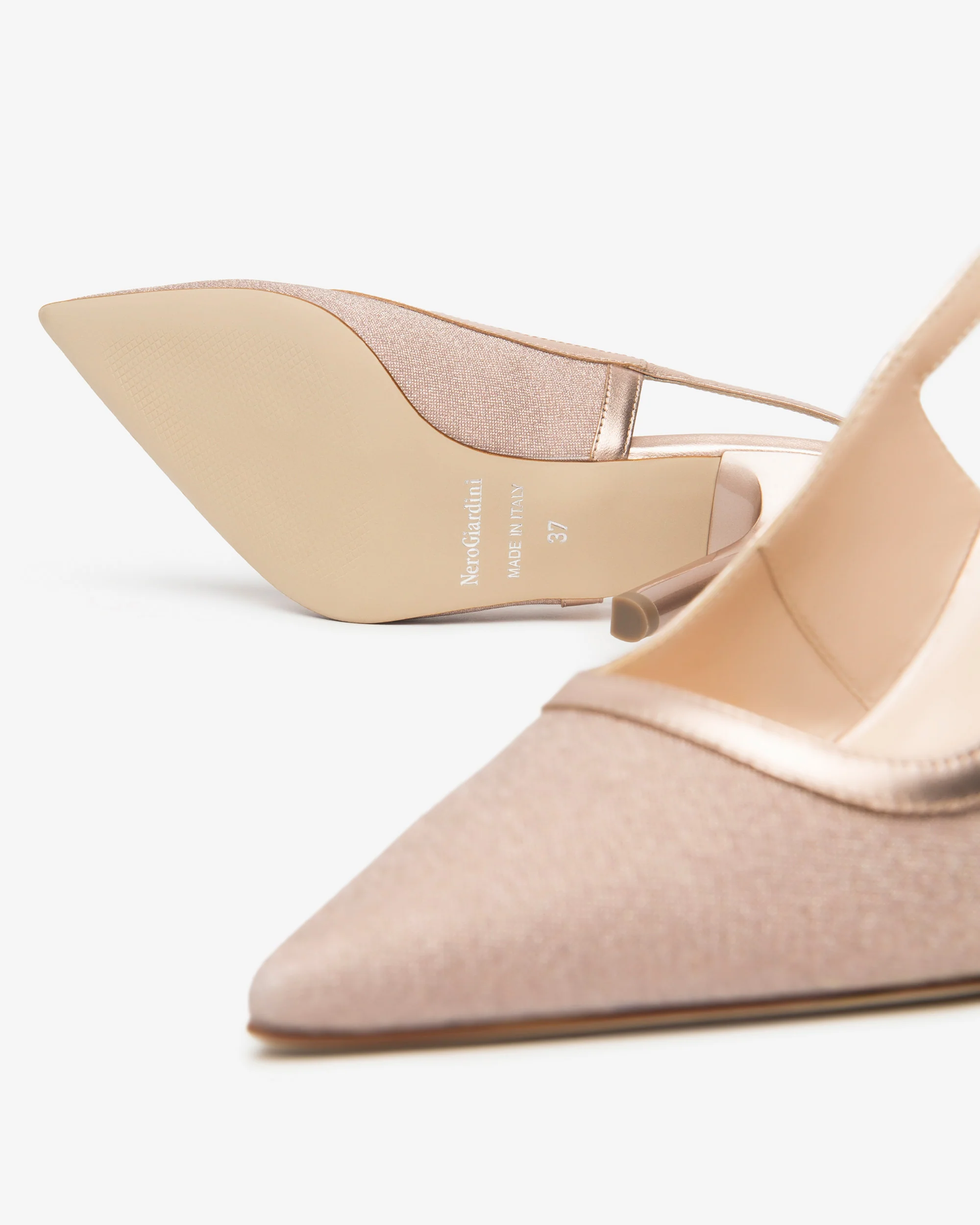Women’s Leather and Fabric Slingbacks - Image 4