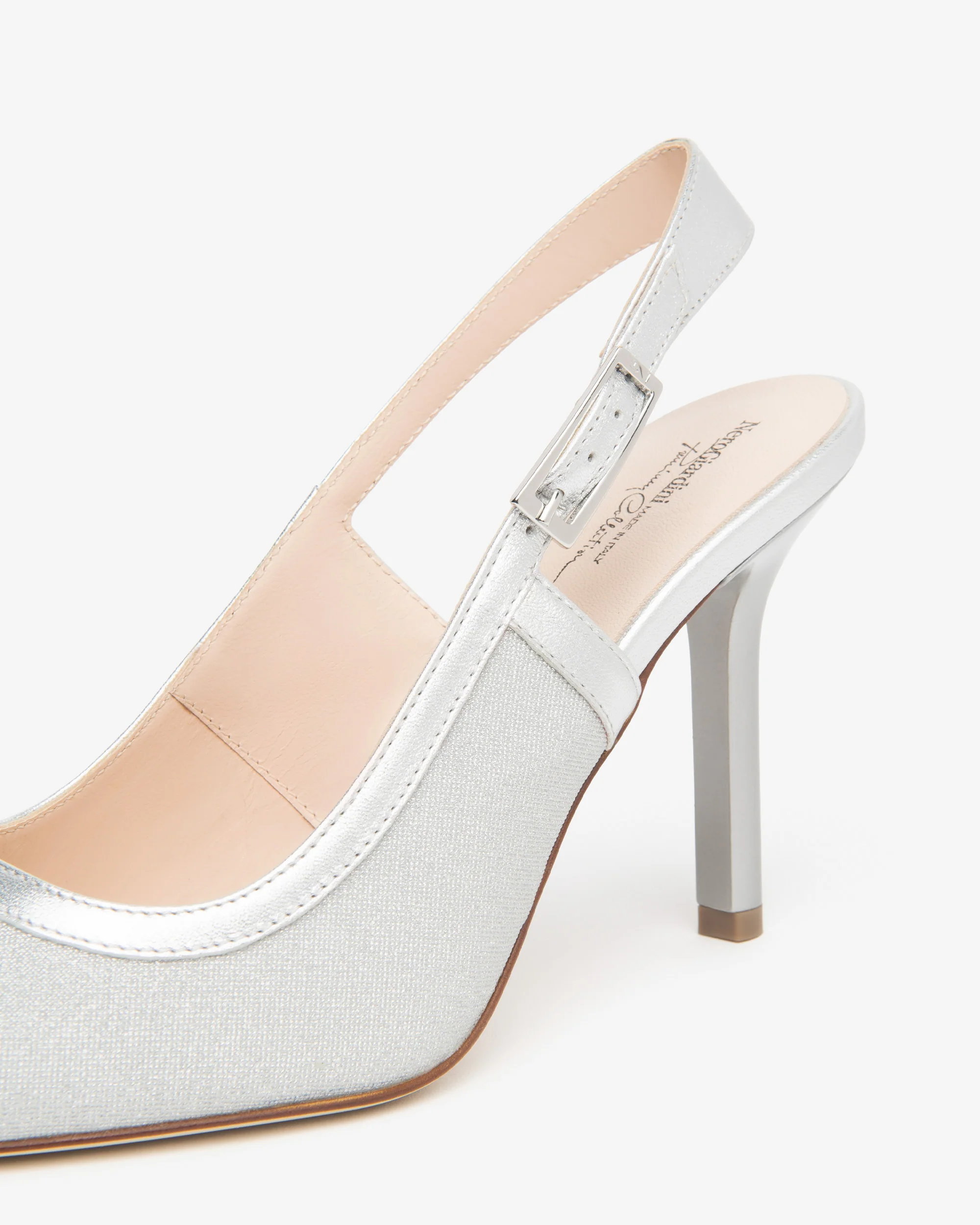 Women’s Leather and Fabric Slingbacks - Image 3