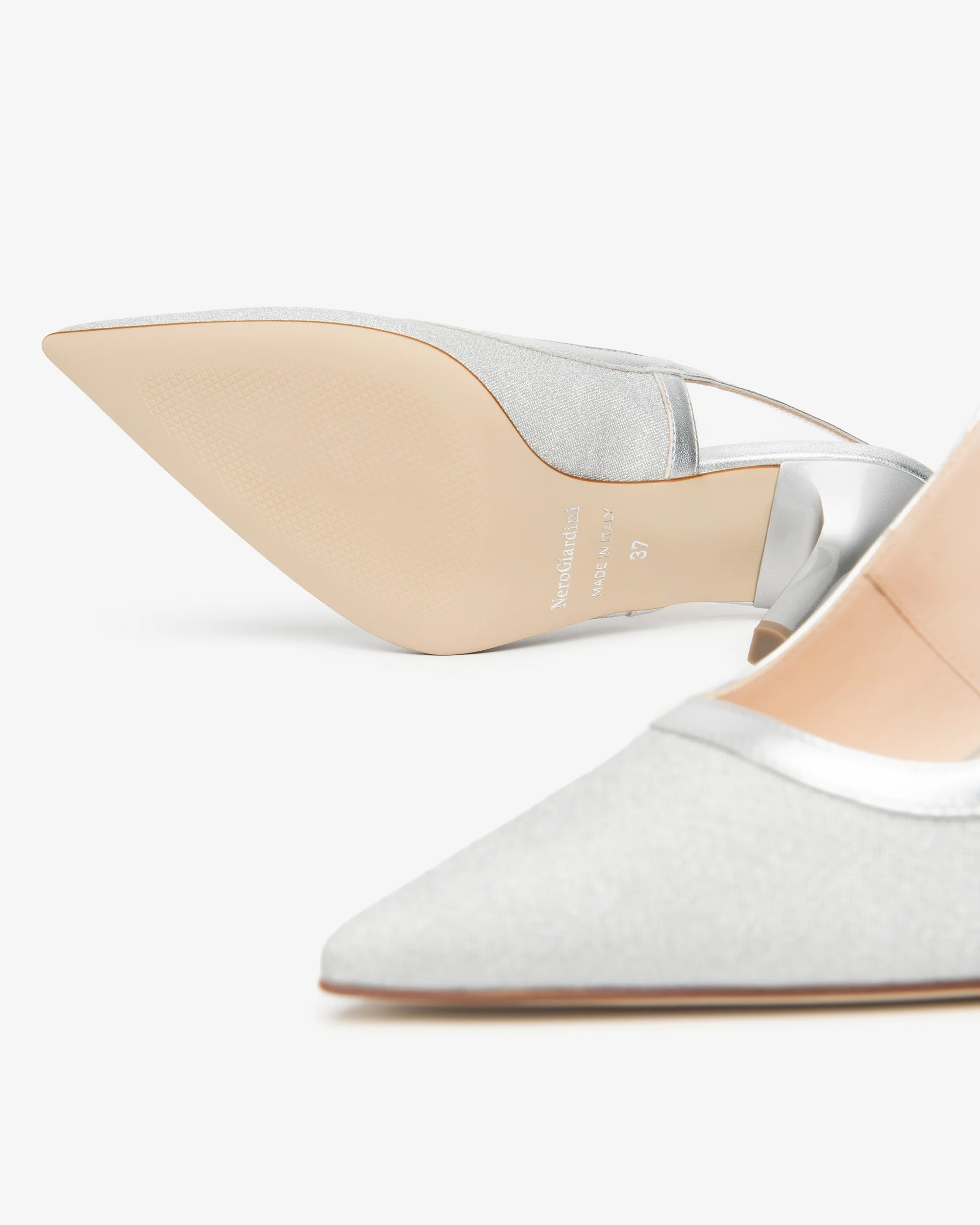 Women’s Leather and Fabric Slingbacks - Image 4