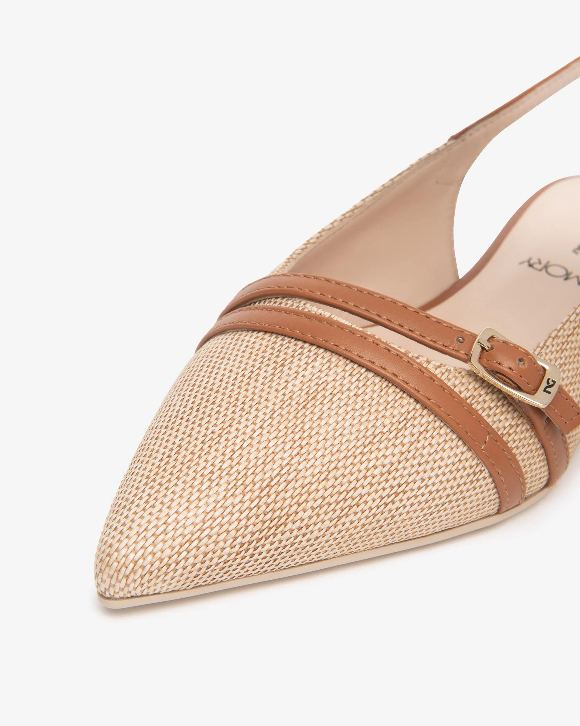 Women’s Leather and Fabric Slingbacks - Image 3