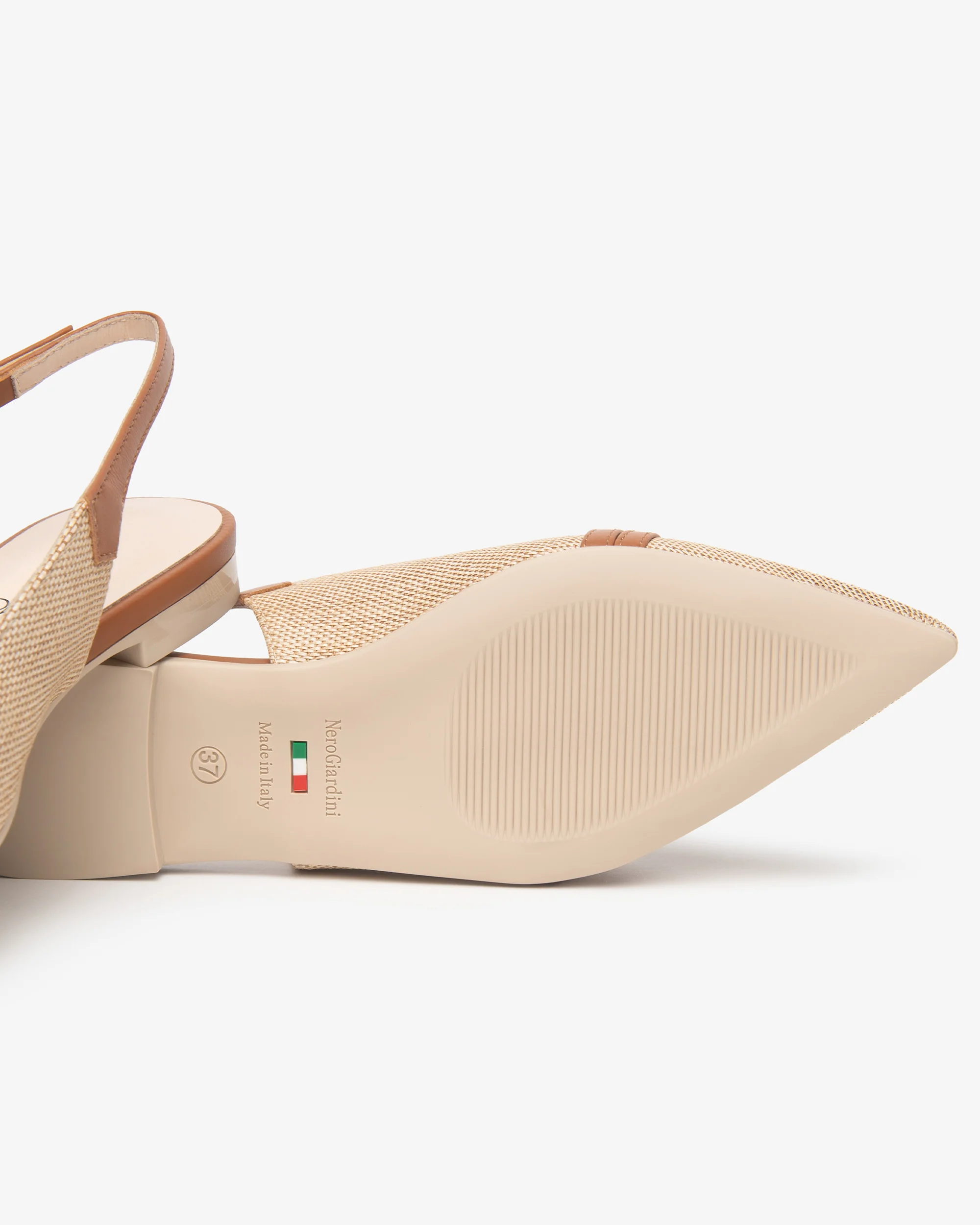 Women’s Leather and Fabric Slingbacks - Image 4