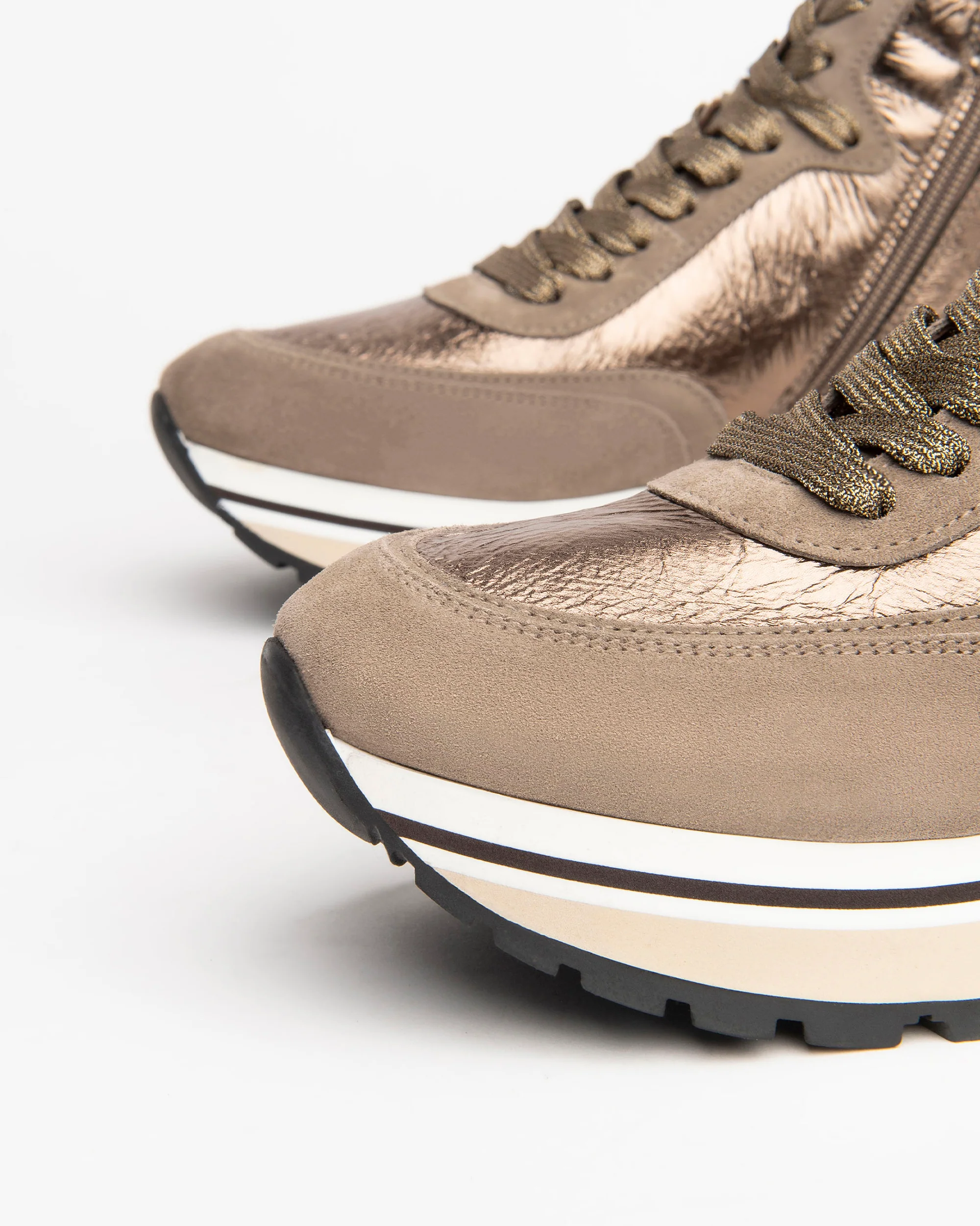 Women’s High Top Leather and Suede Sneakers - Image 4