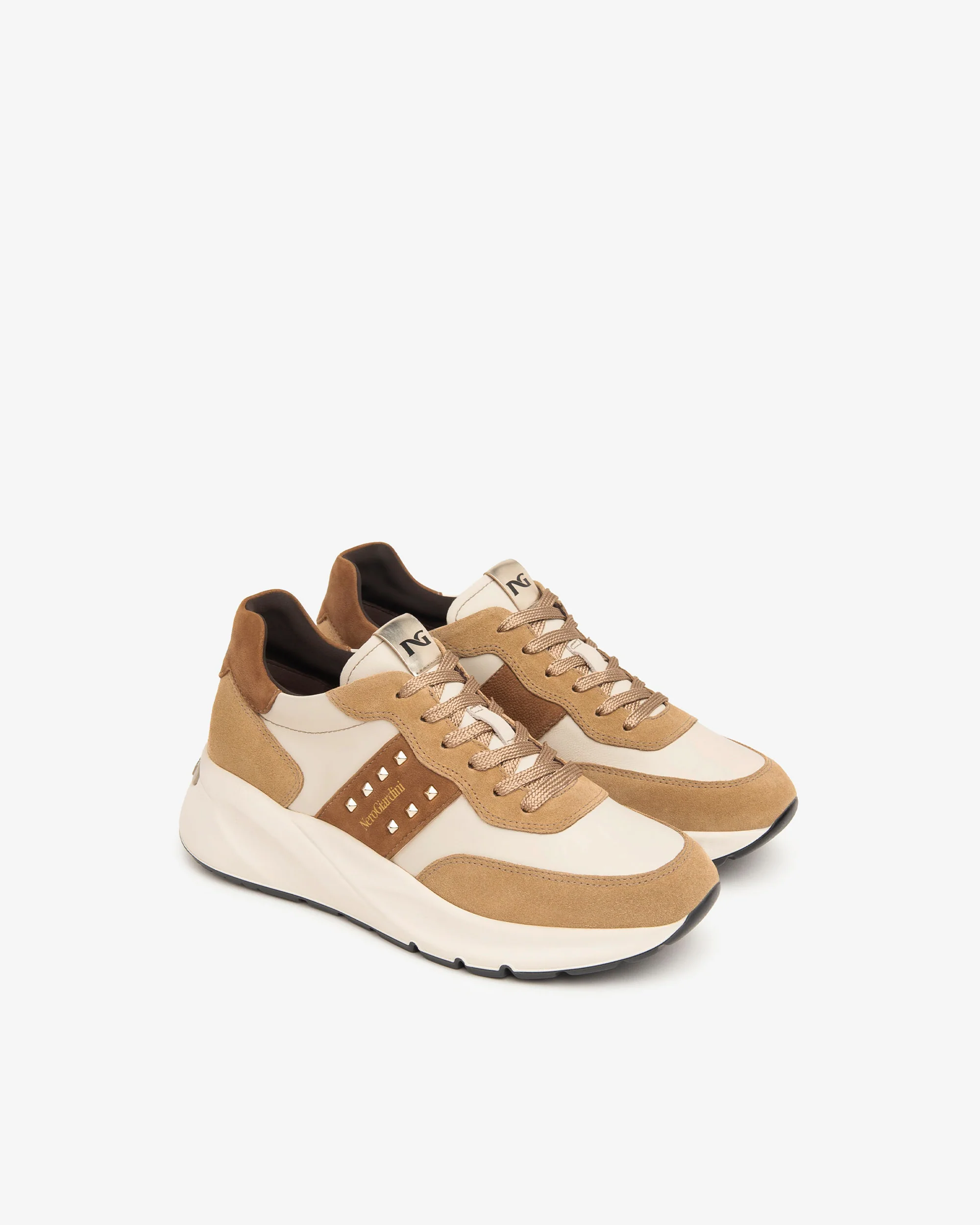 Women’s Suede, Leather and Technical Fabric Sneakers - Image 2