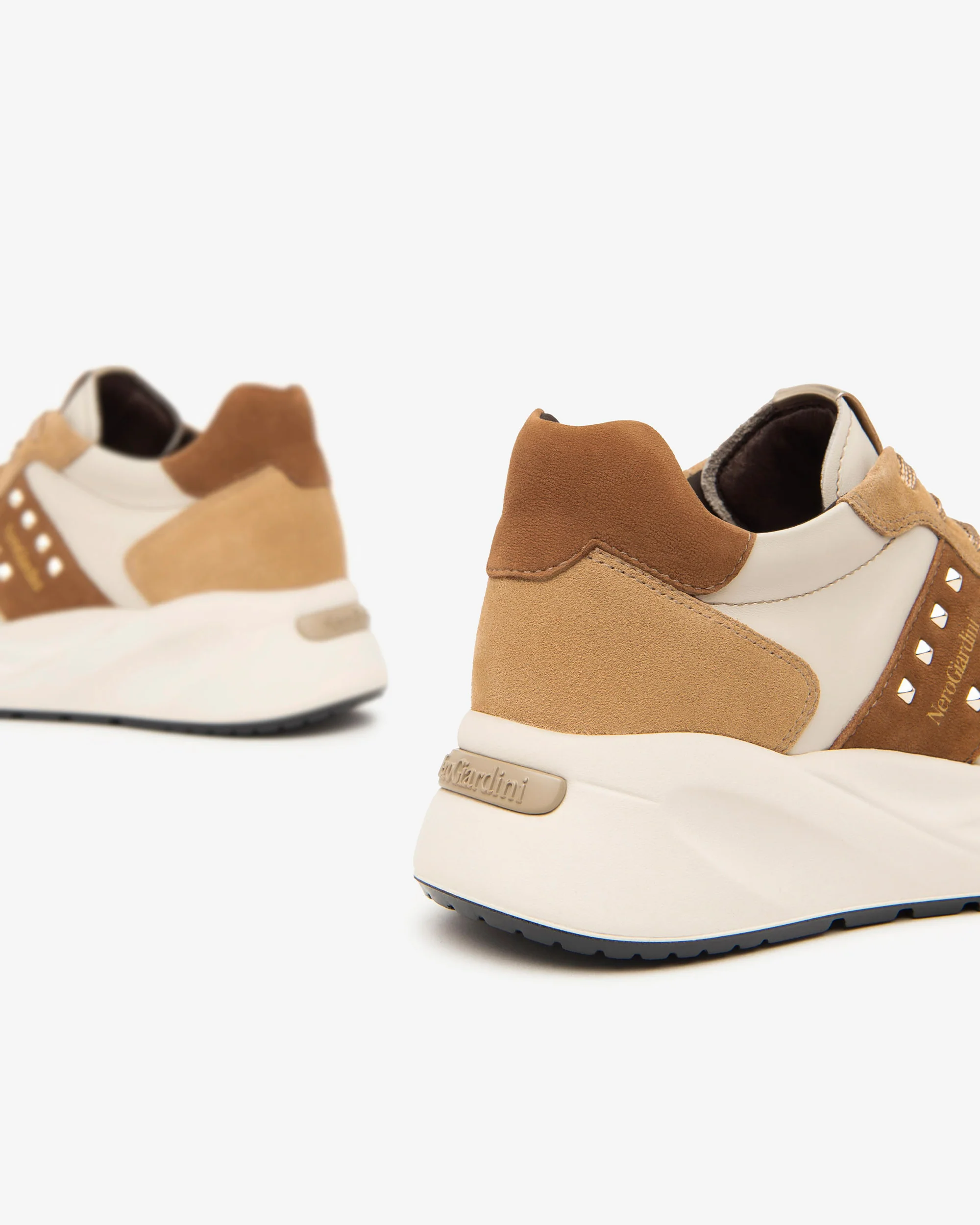 Women’s Suede, Leather and Technical Fabric Sneakers - Image 4