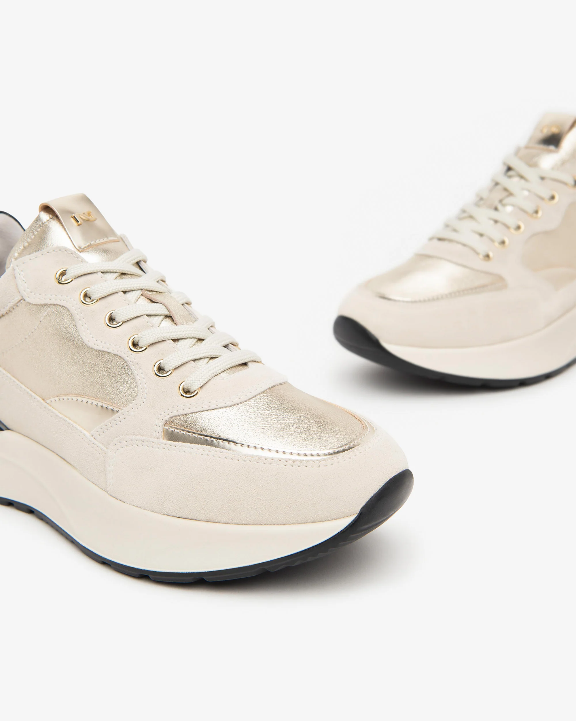 Women’s Suede, Leather and Technical Fabric Sneakers - Image 3