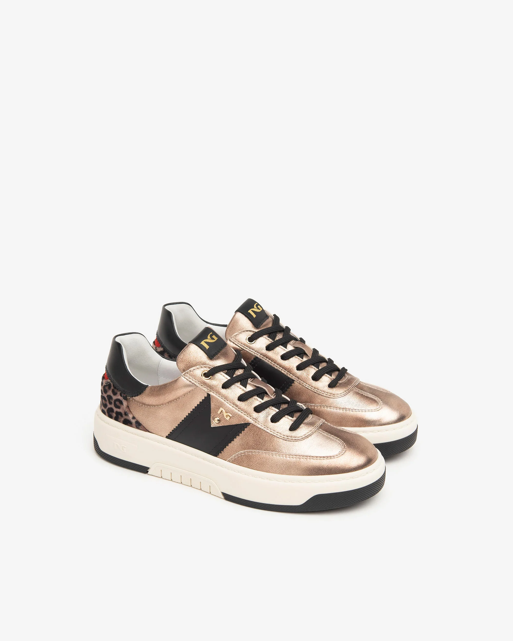 Women’s Leather, Suede and Technical Fabric Sneakers - Image 2