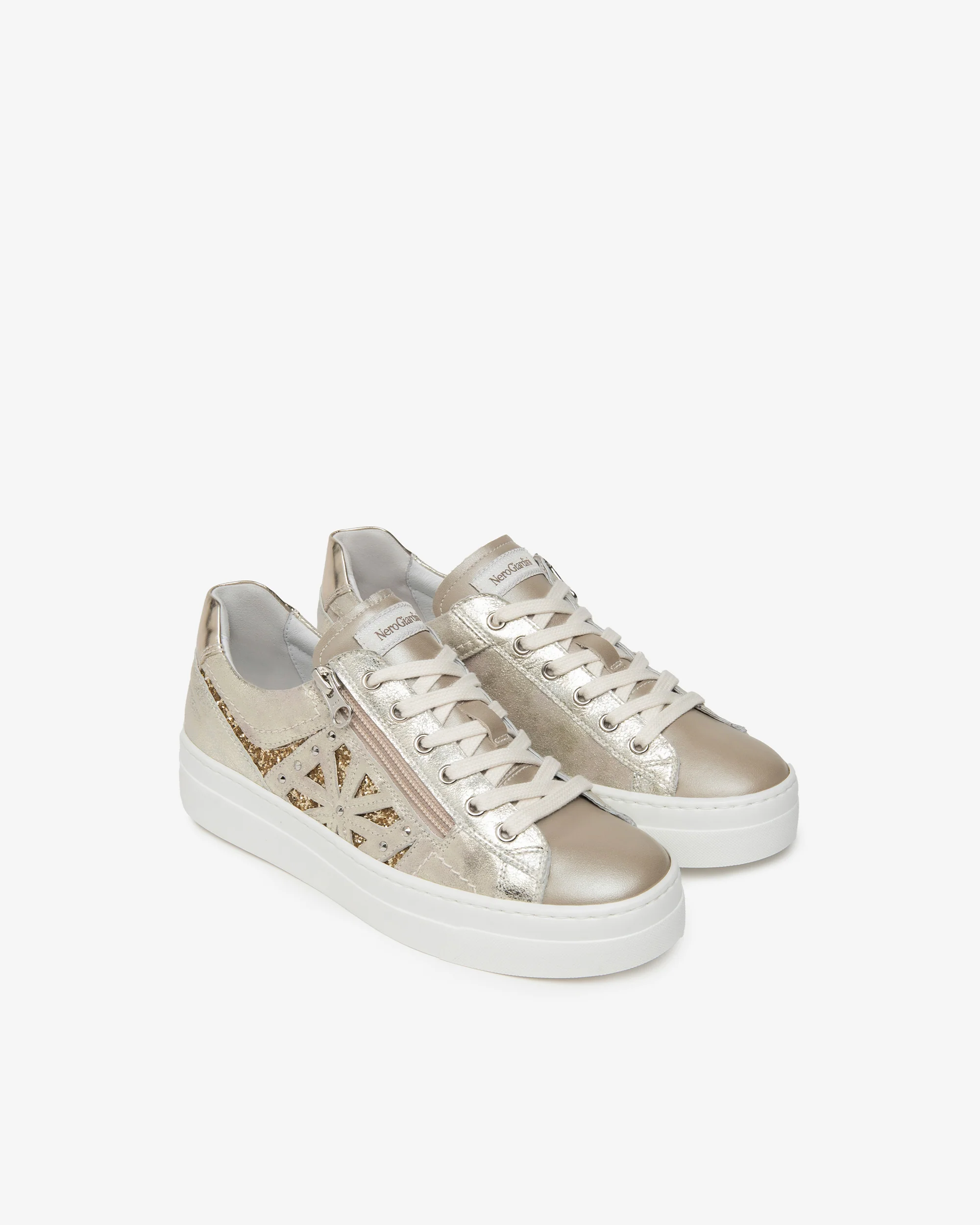 Women’s Leather and Technical Fabric Sneakers - Image 2