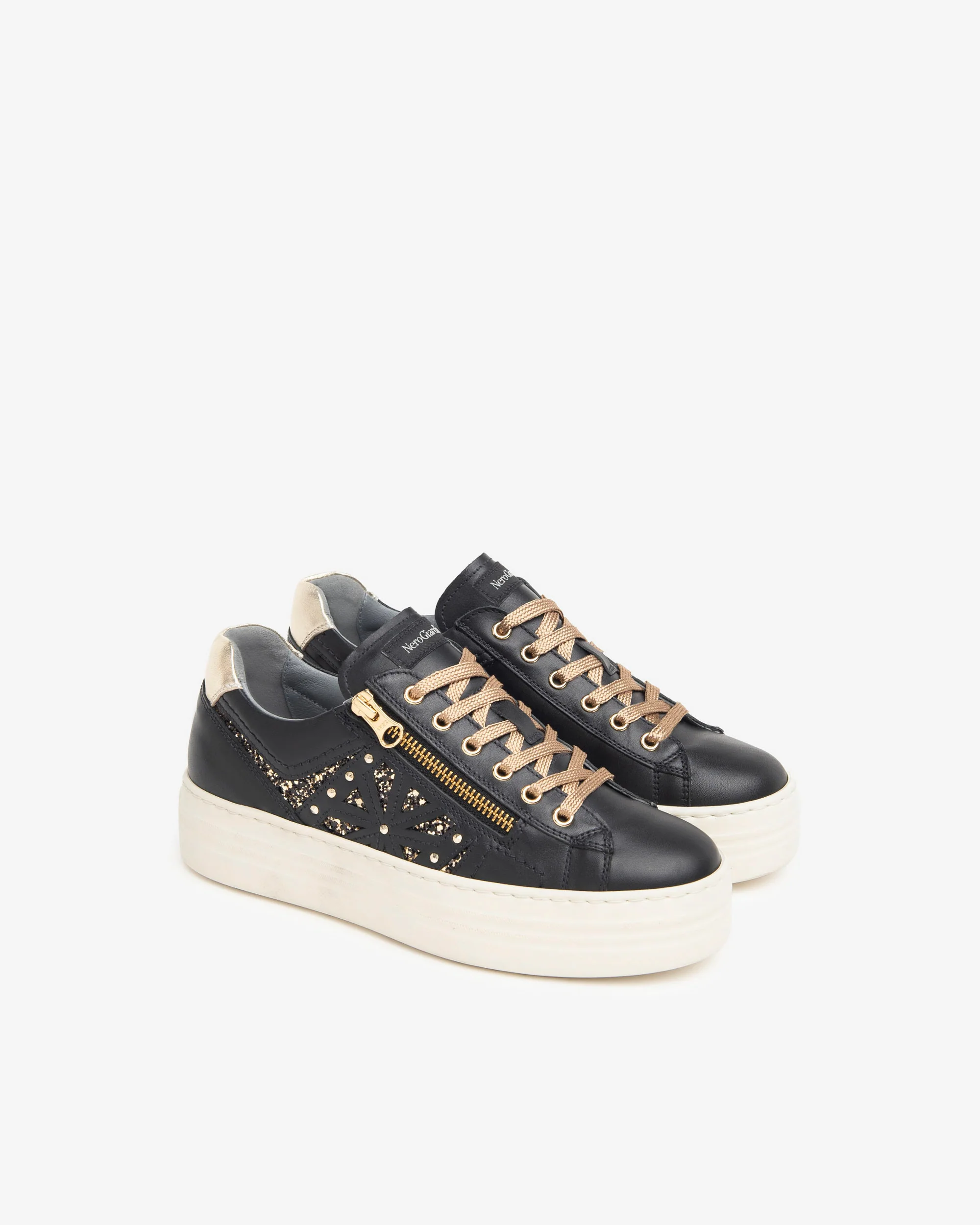 Women’s Leather and Technical Fabric Sneakers - Image 2