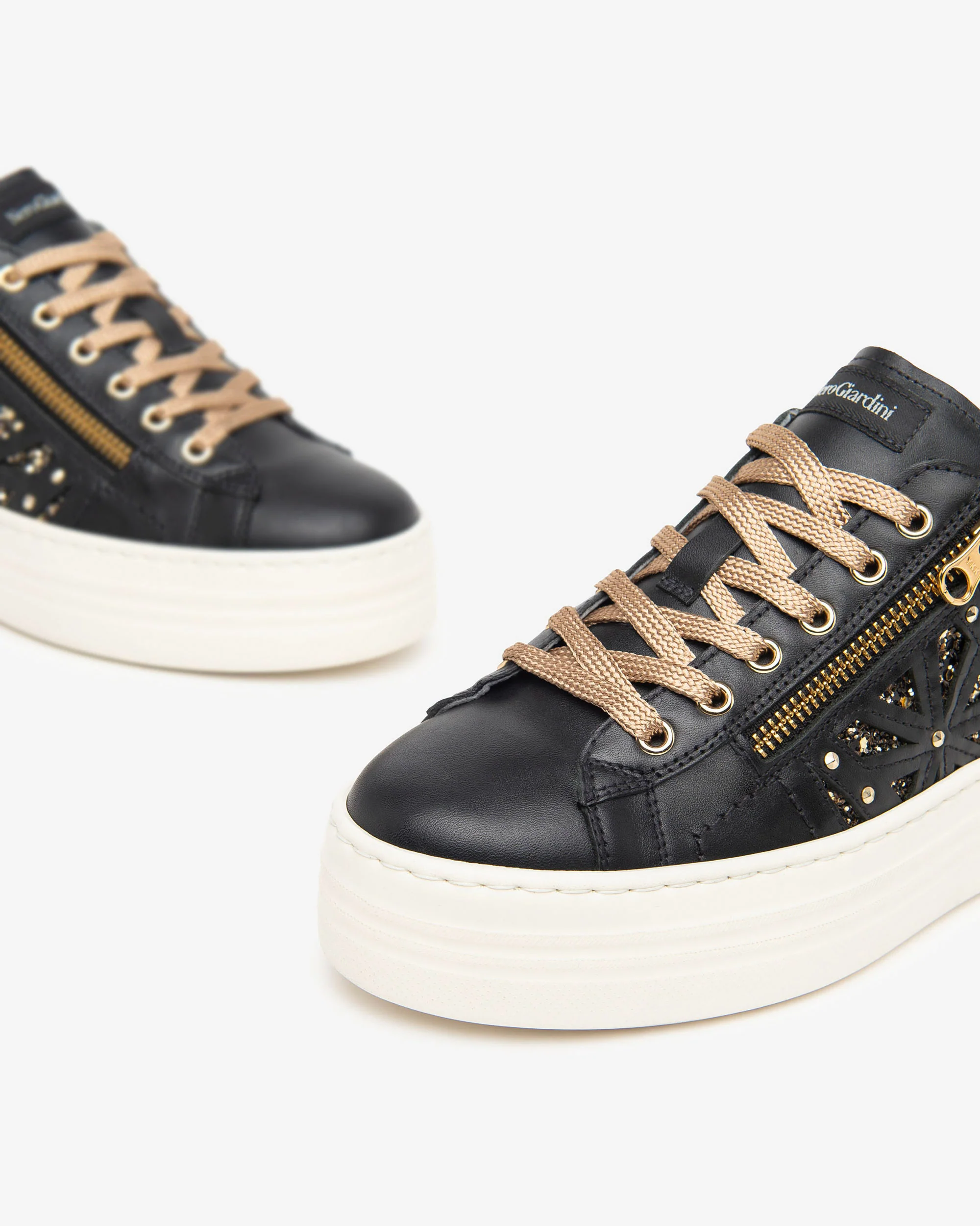 Women’s Leather and Technical Fabric Sneakers - Image 3