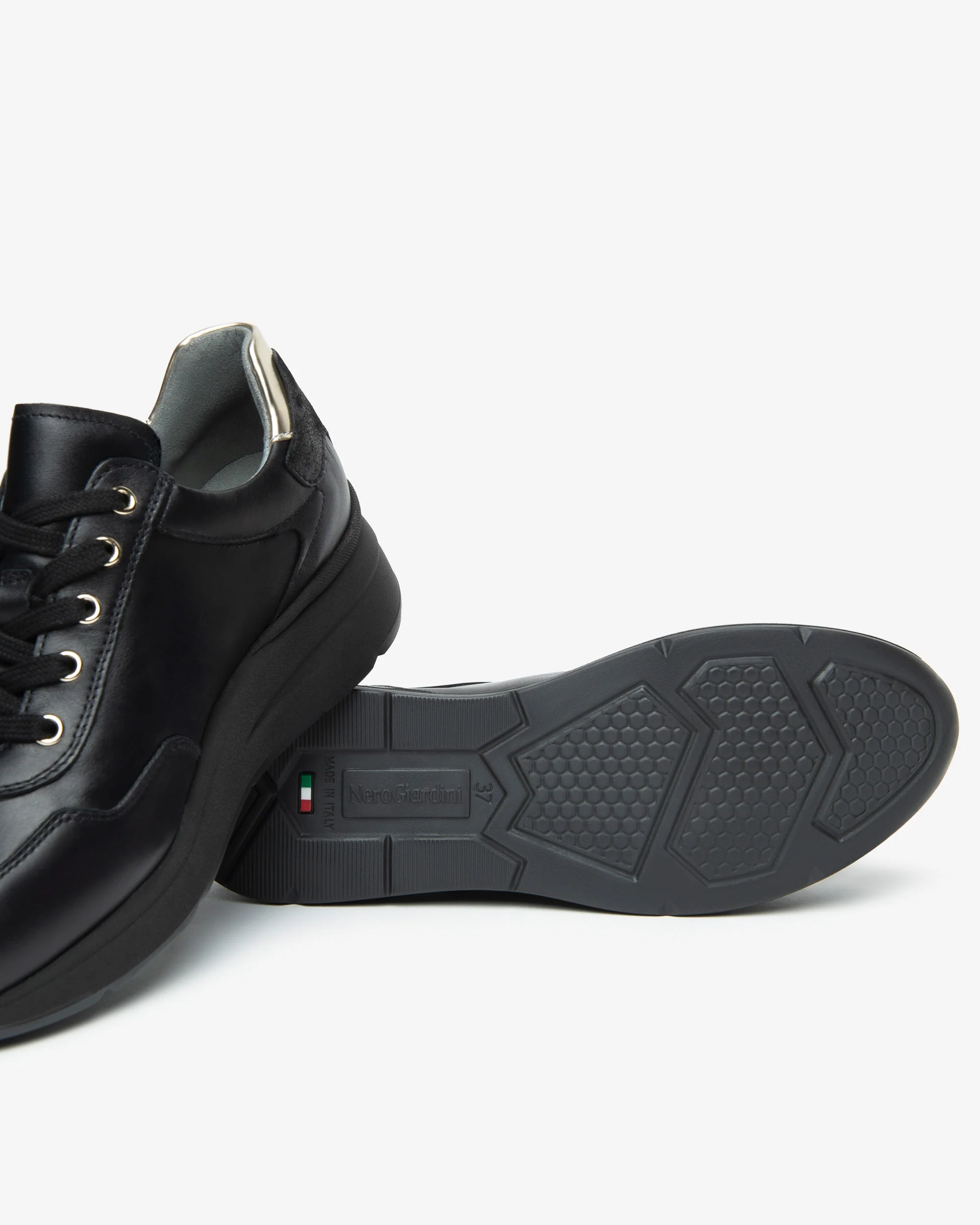 Women’s Leather and Technical Fabric Sneakers - Image 4