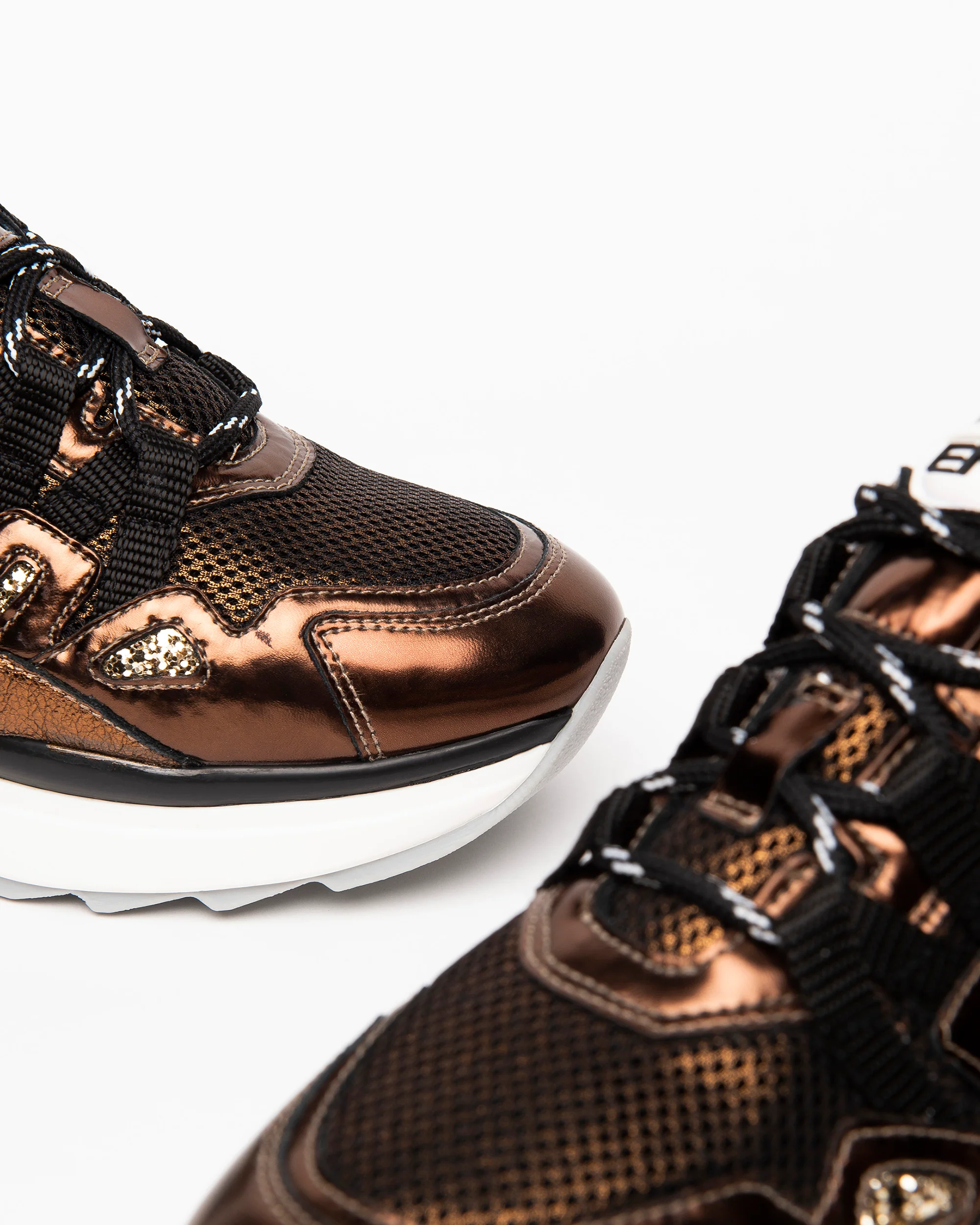 Women’s Leather and Technical Fabric Sneakers - Image 3
