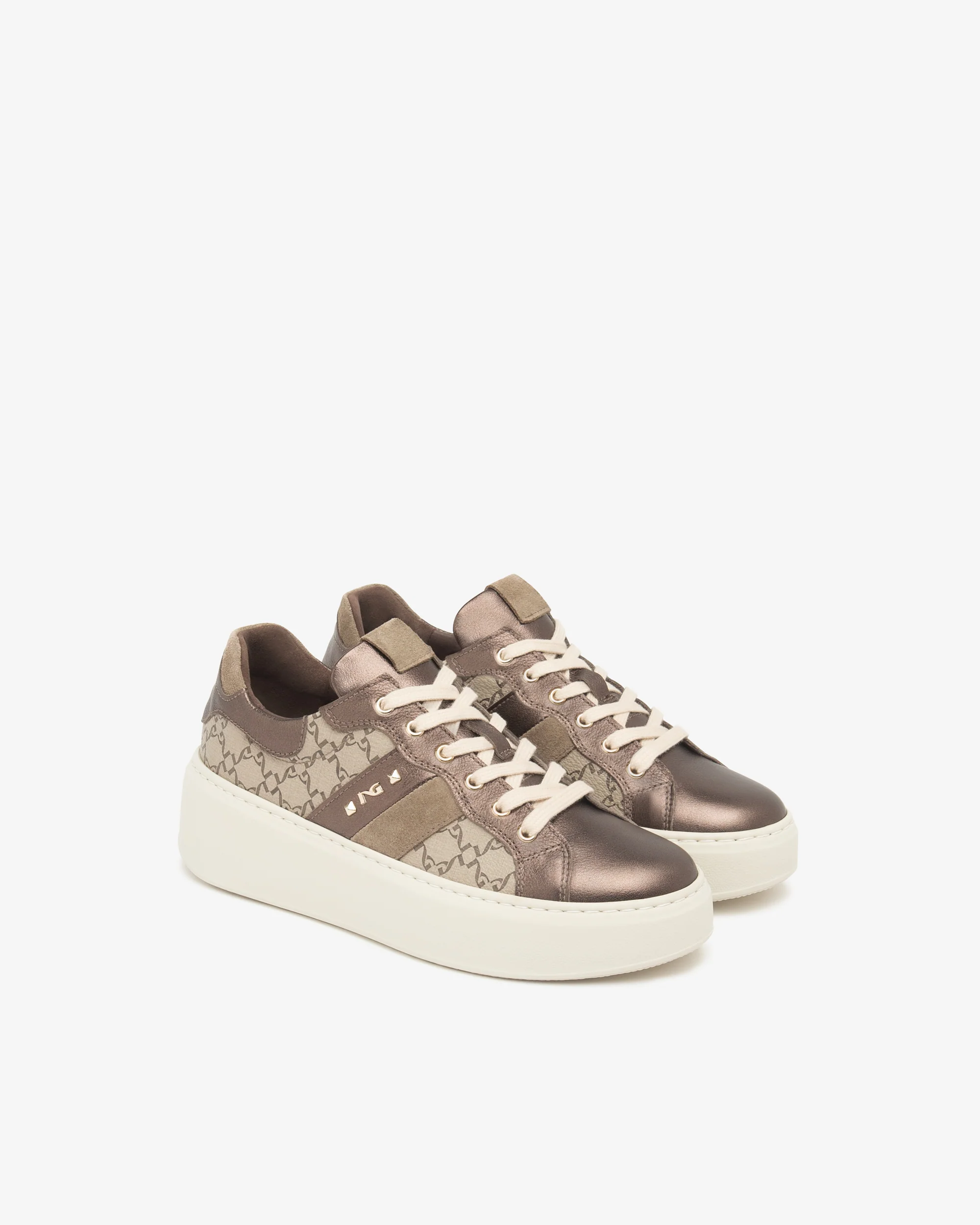 Women’s Leather, Technical Fabric and Suede Sneakers - Image 2