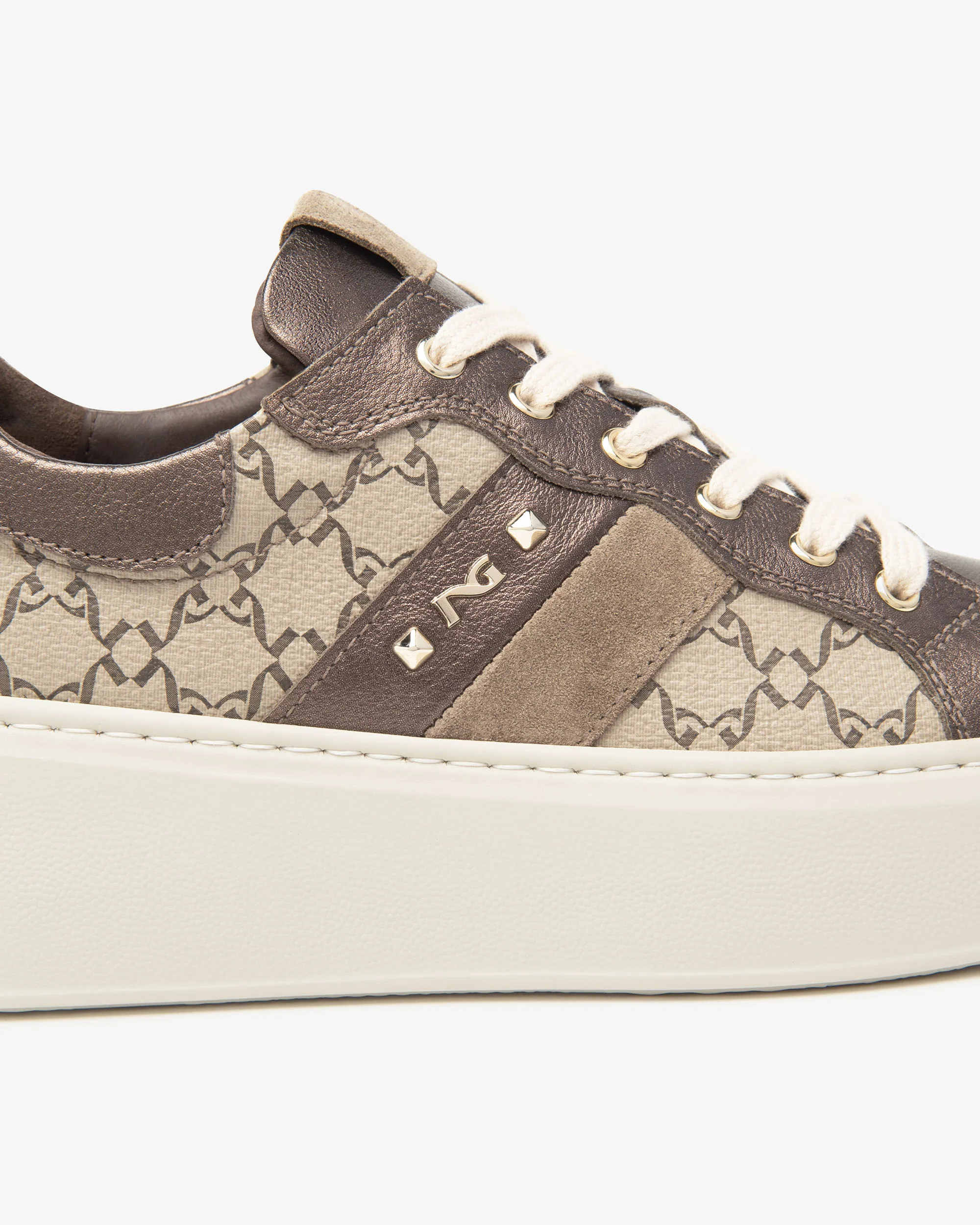 Women’s Leather, Technical Fabric and Suede Sneakers - Image 3