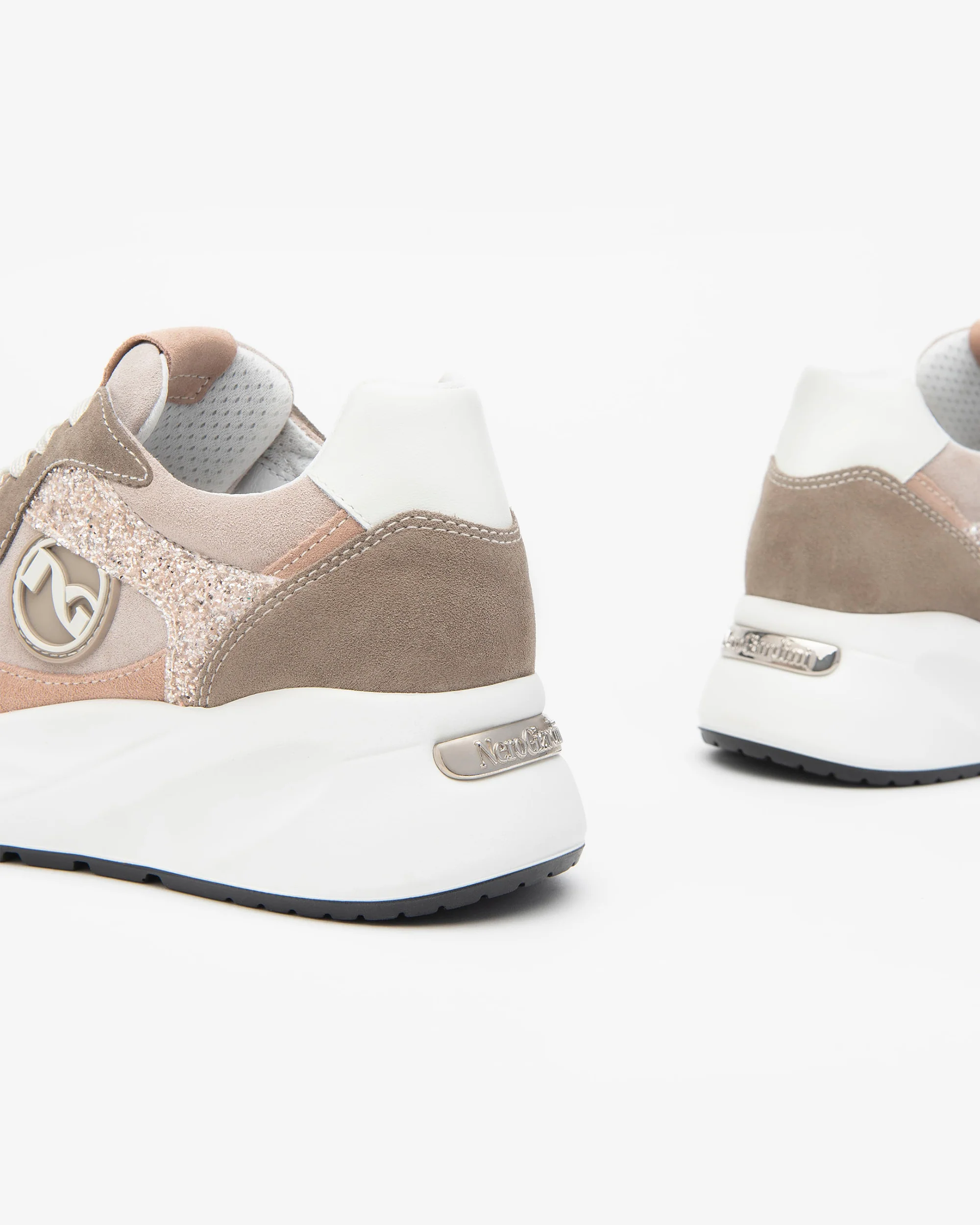 Women’s Suede, Leather and Technical Fabric Sneakers - Image 4