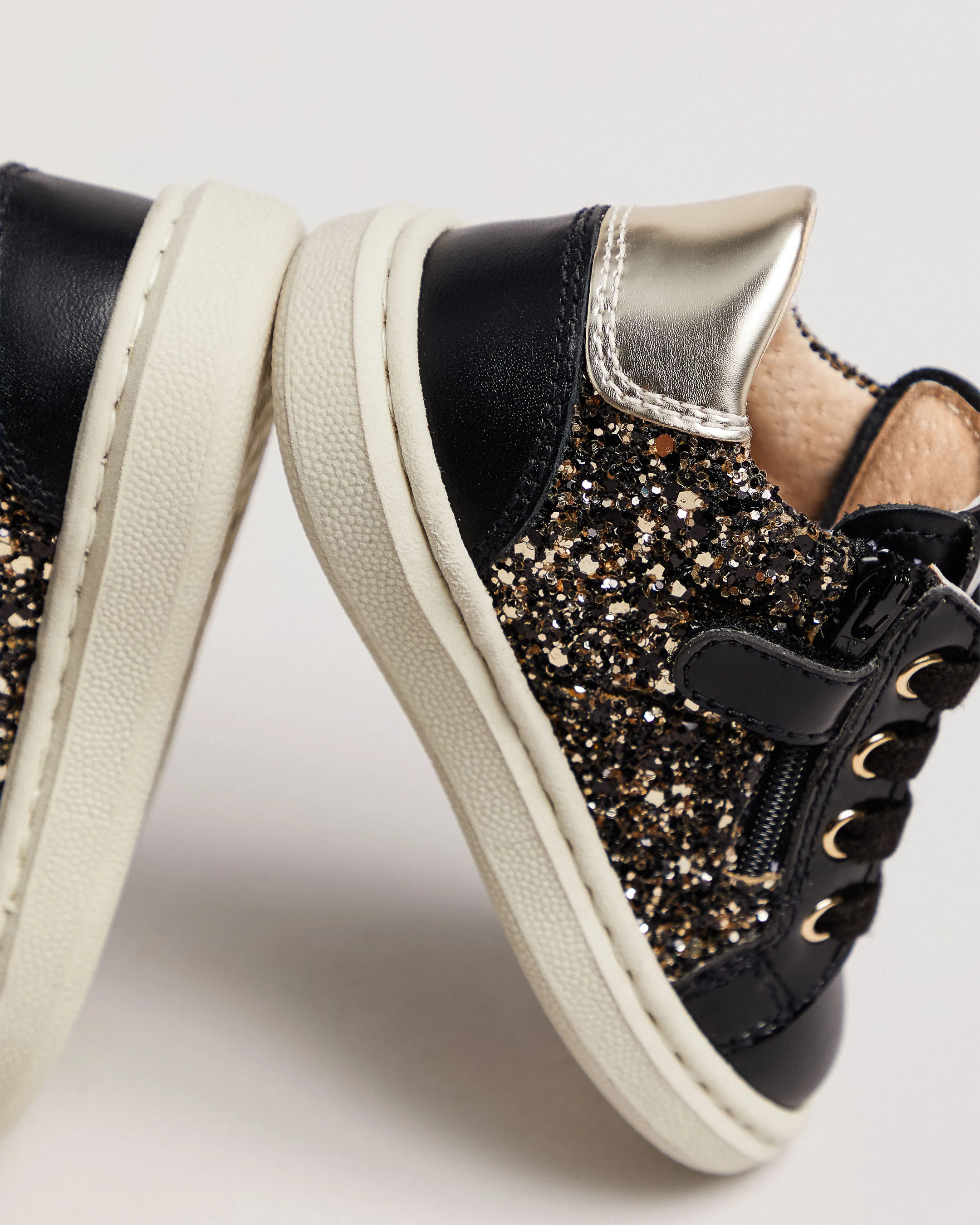 Junior Technical Fabric and Leather Sneakers for Girls - Image 3