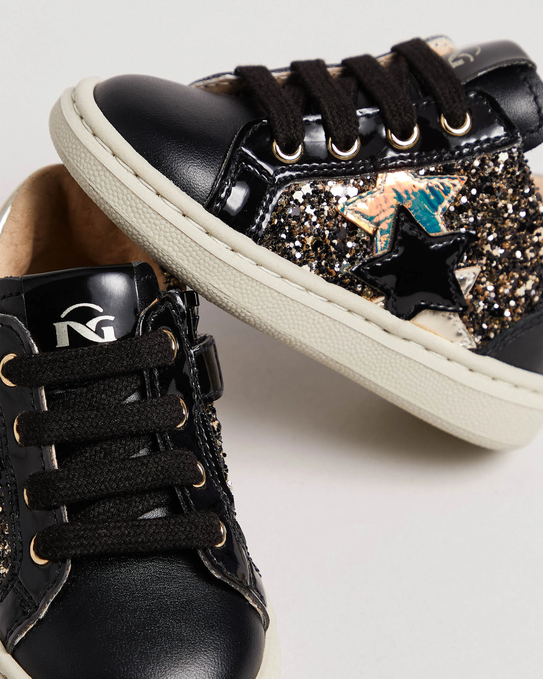 Junior Technical Fabric and Leather Sneakers for Girls - Image 4