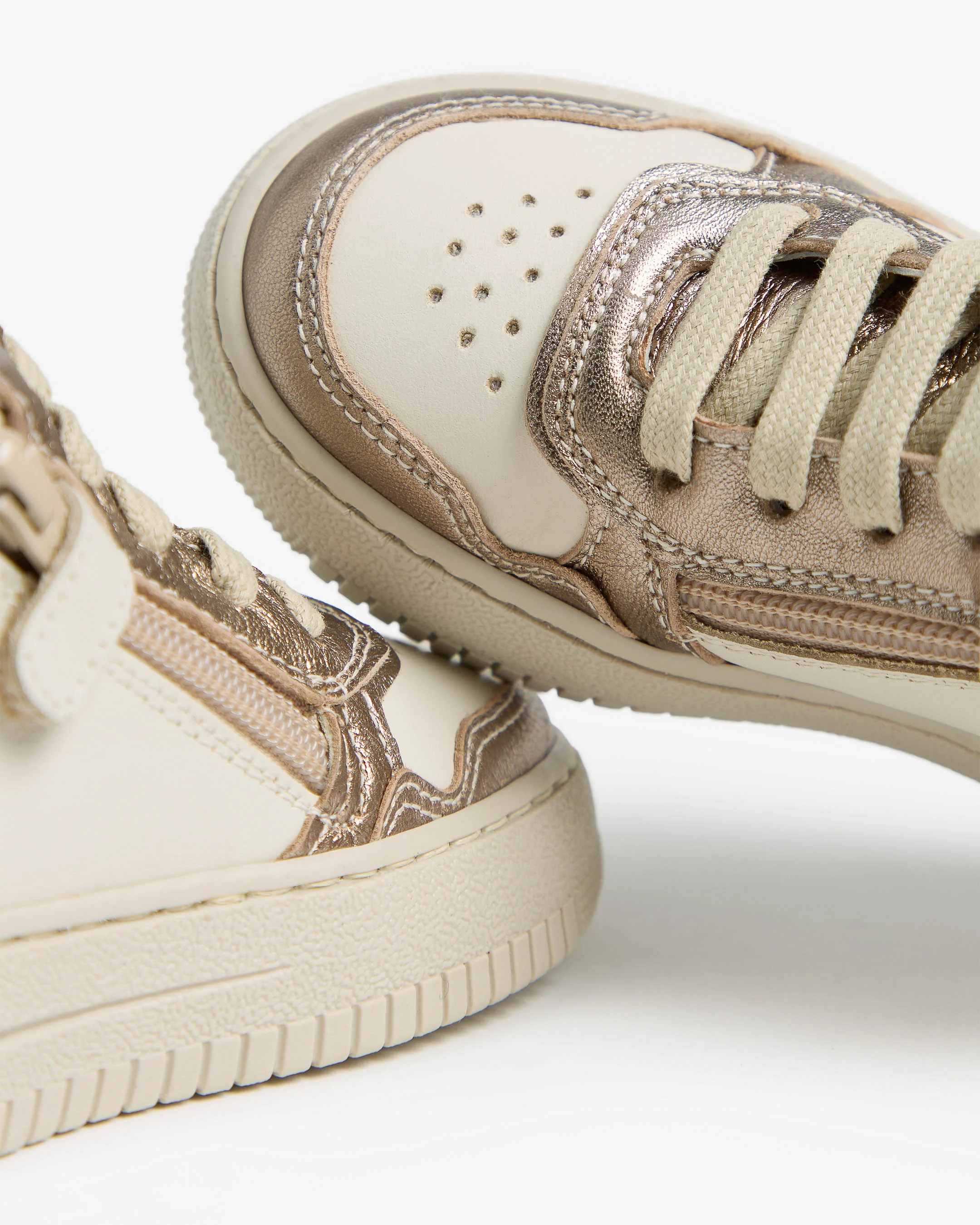 Junior Leather and Technical Fabric Sneakers for Girls - Image 4