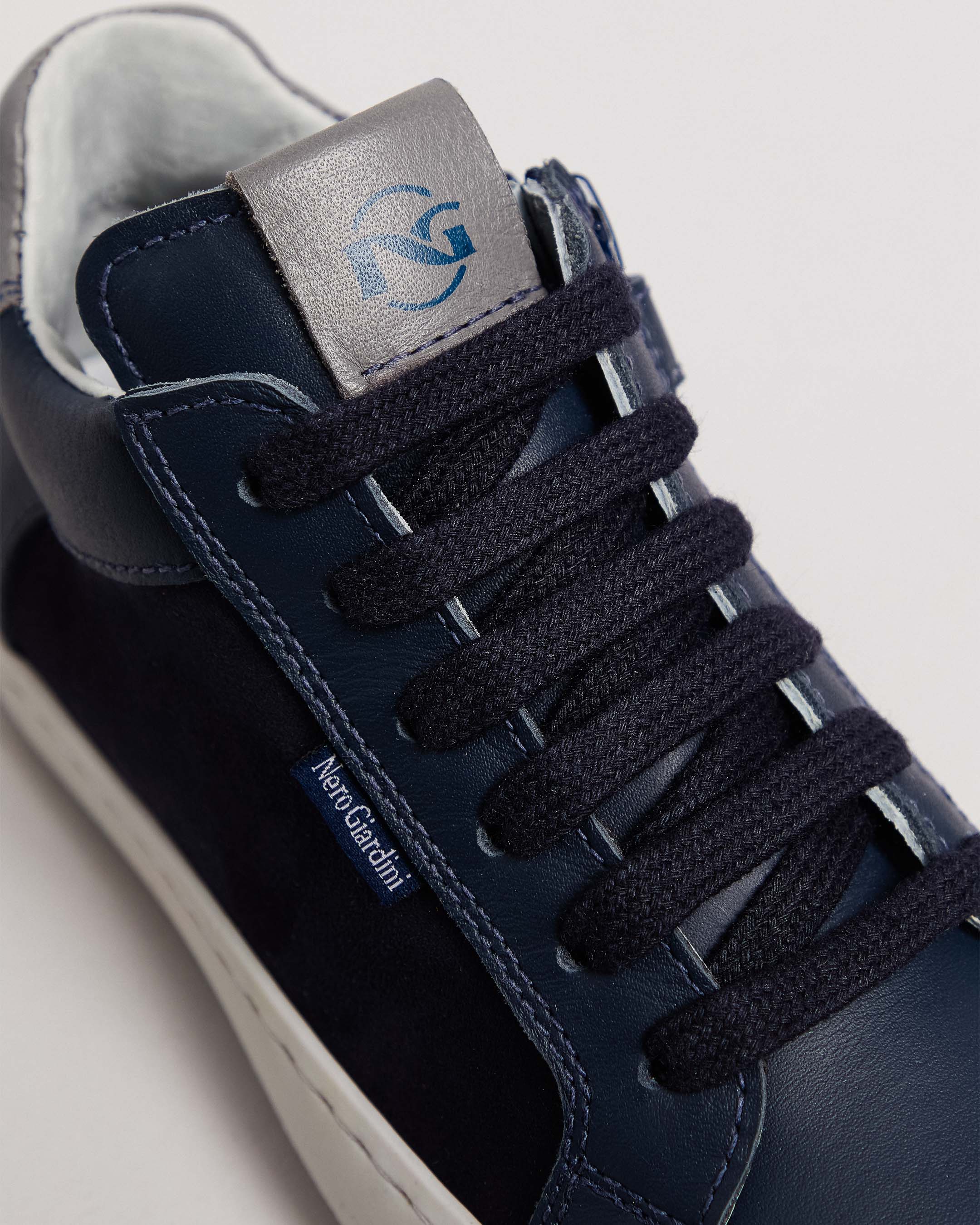 Junior Leather and Technical Fabric Sneakers for Boys - Image 4