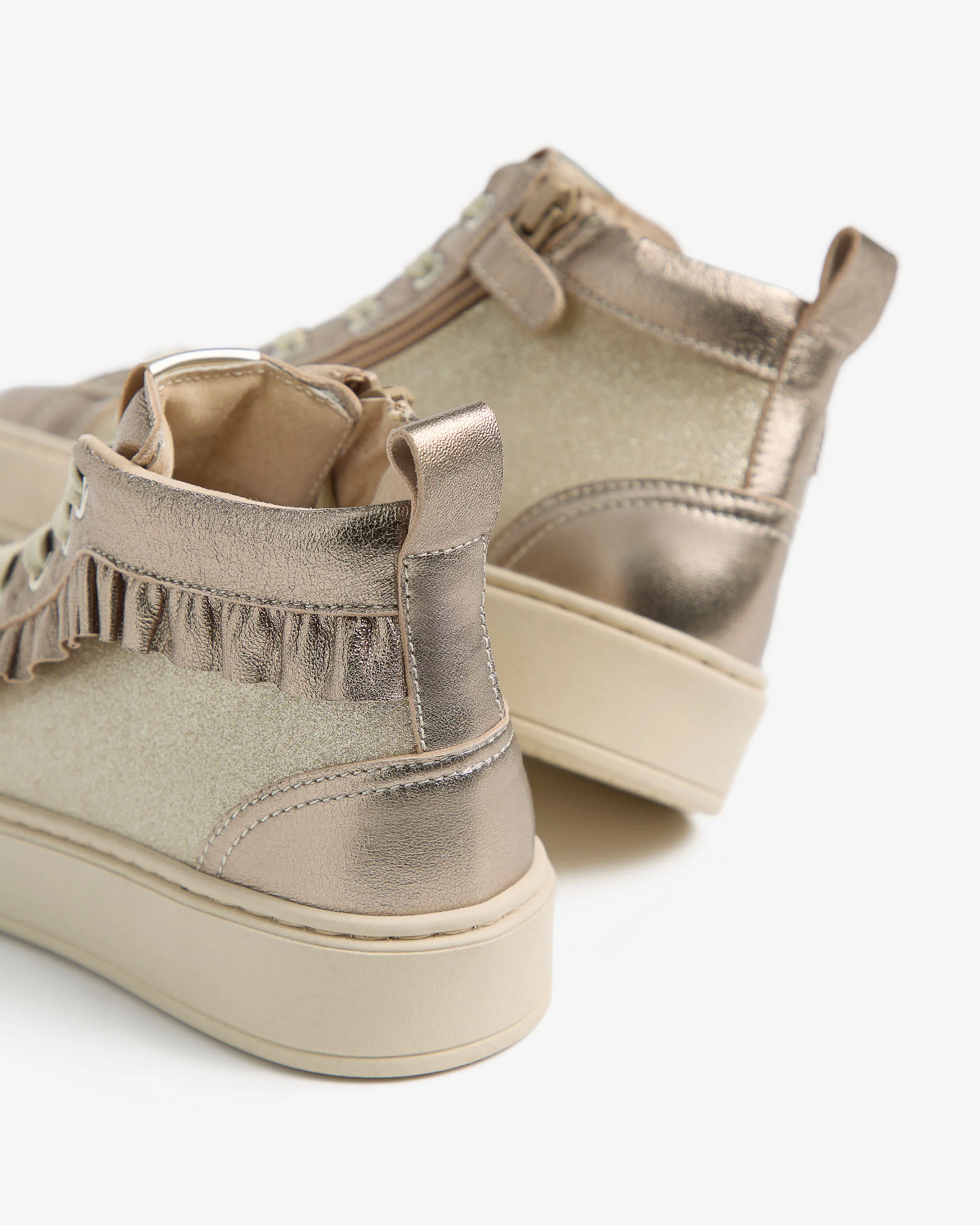 Teen Girls’ Leather and Technical Fabric Sneakers - Image 3