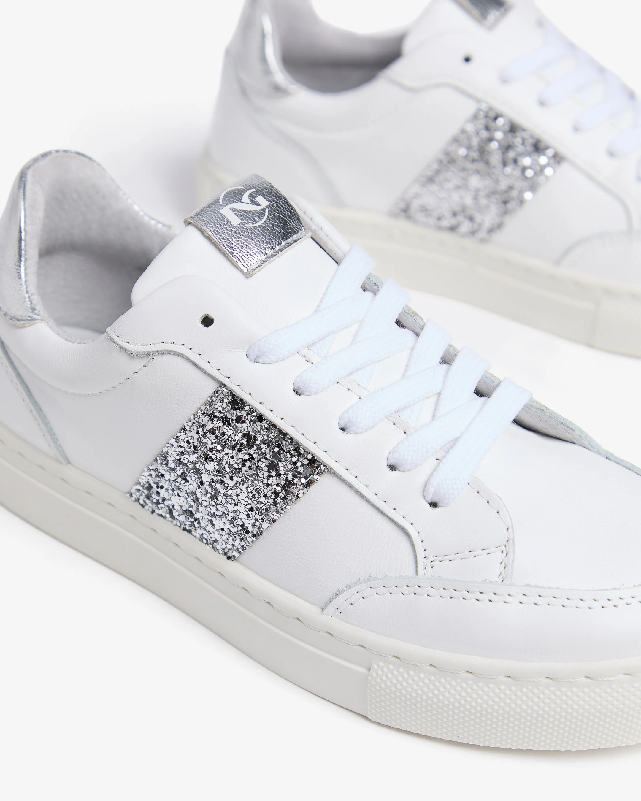 Teen Girls’ Leather and Technical Fabric Sneakers - Image 4