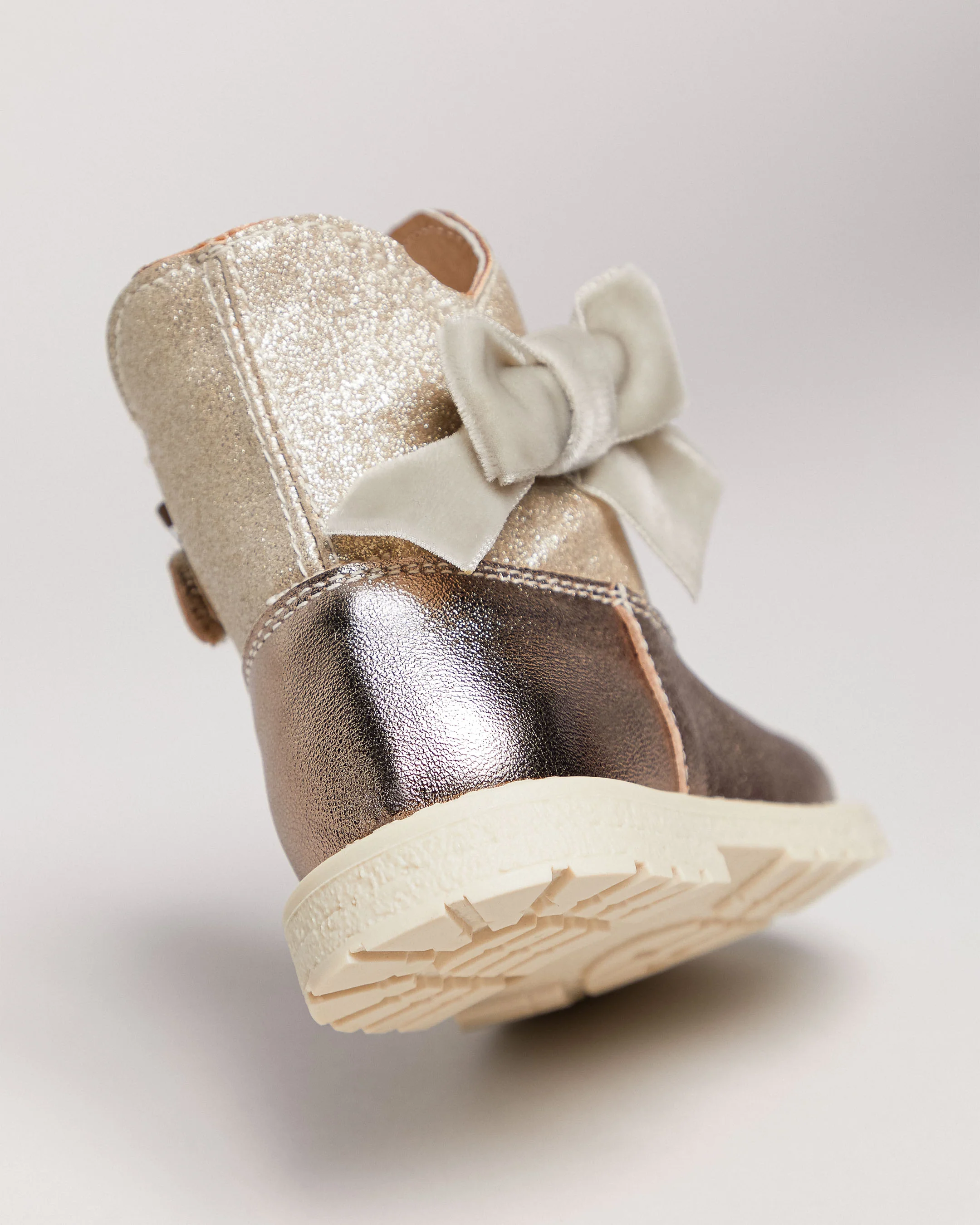 Junior Leather and Technical Fabric Ankle Boots for Girls - Image 3