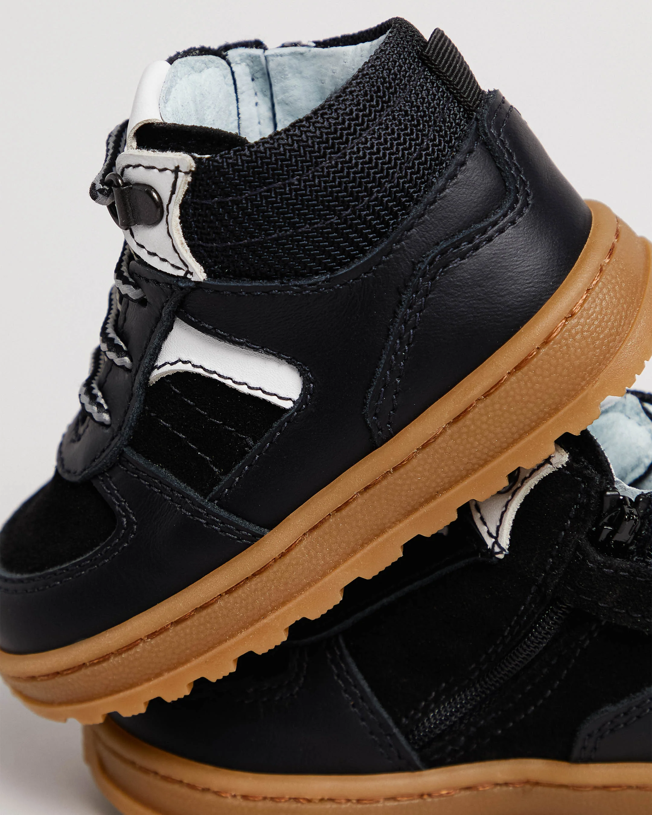 Junior Leather and Canvas Ankle Boots for Boys - Image 3
