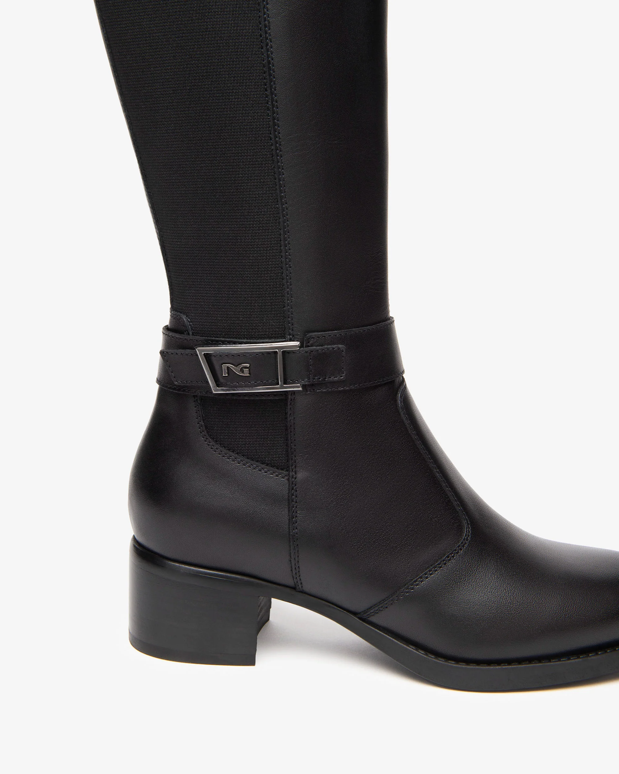 Women's Leather and Fabric Boots - Image 3